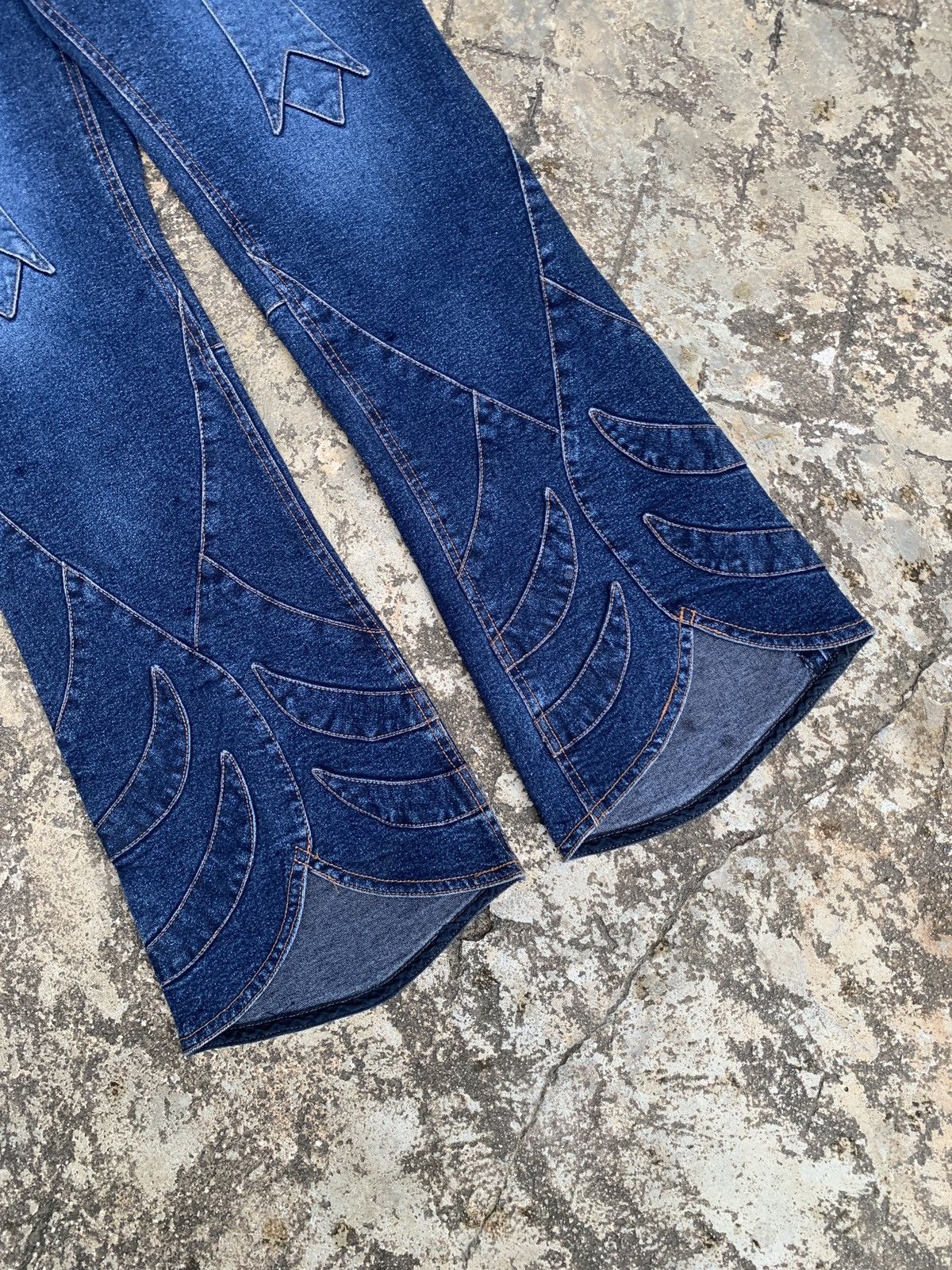 Japanese Brand 2000s MOGA Japan Western Style Boot Cut Indigo Jeans Pants Size 29" - 3 Thumbnail