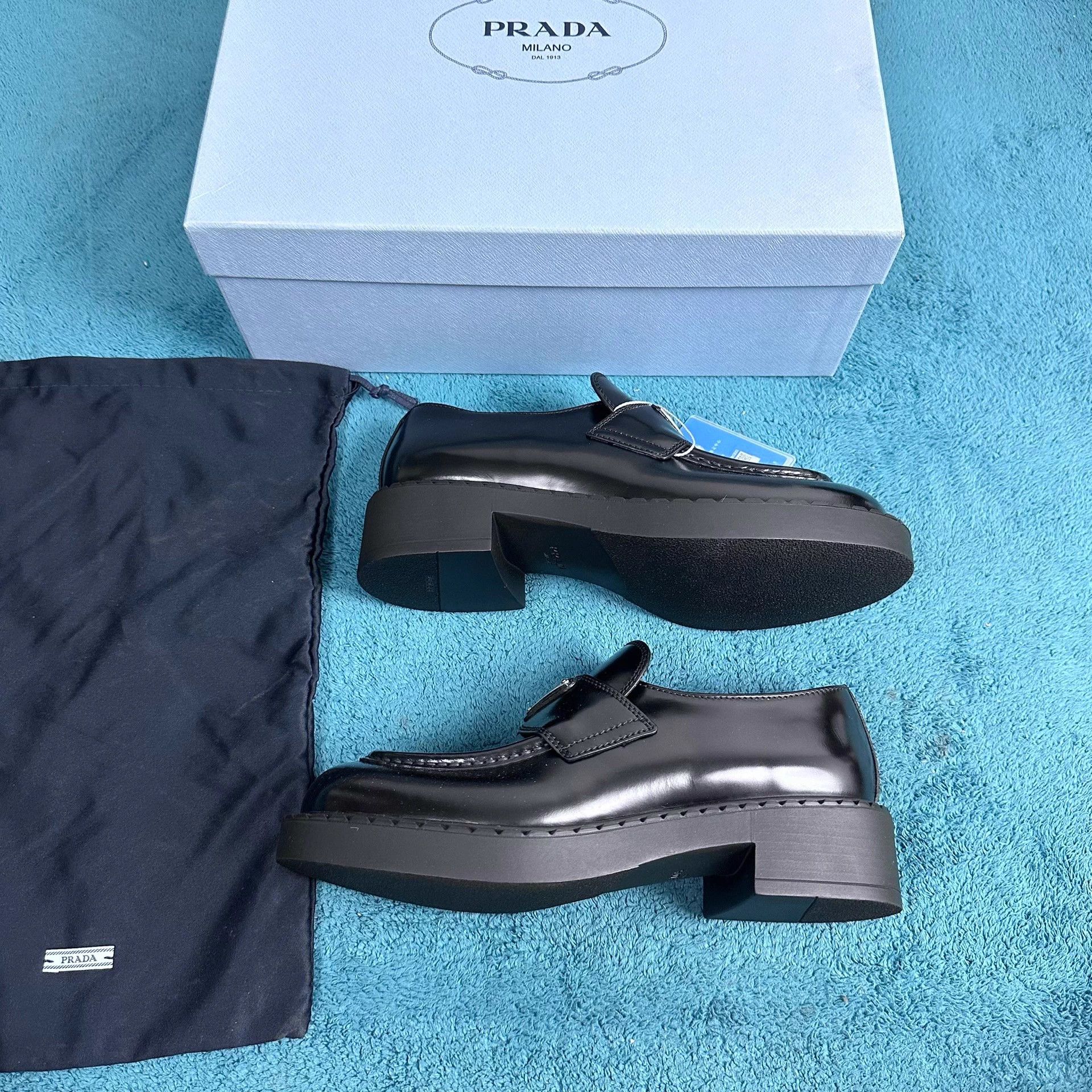 Prada Prada Women's Leather Loafers Black Size 36.5 Unused Size US 6 / IT 36 - 2 Thumbnail