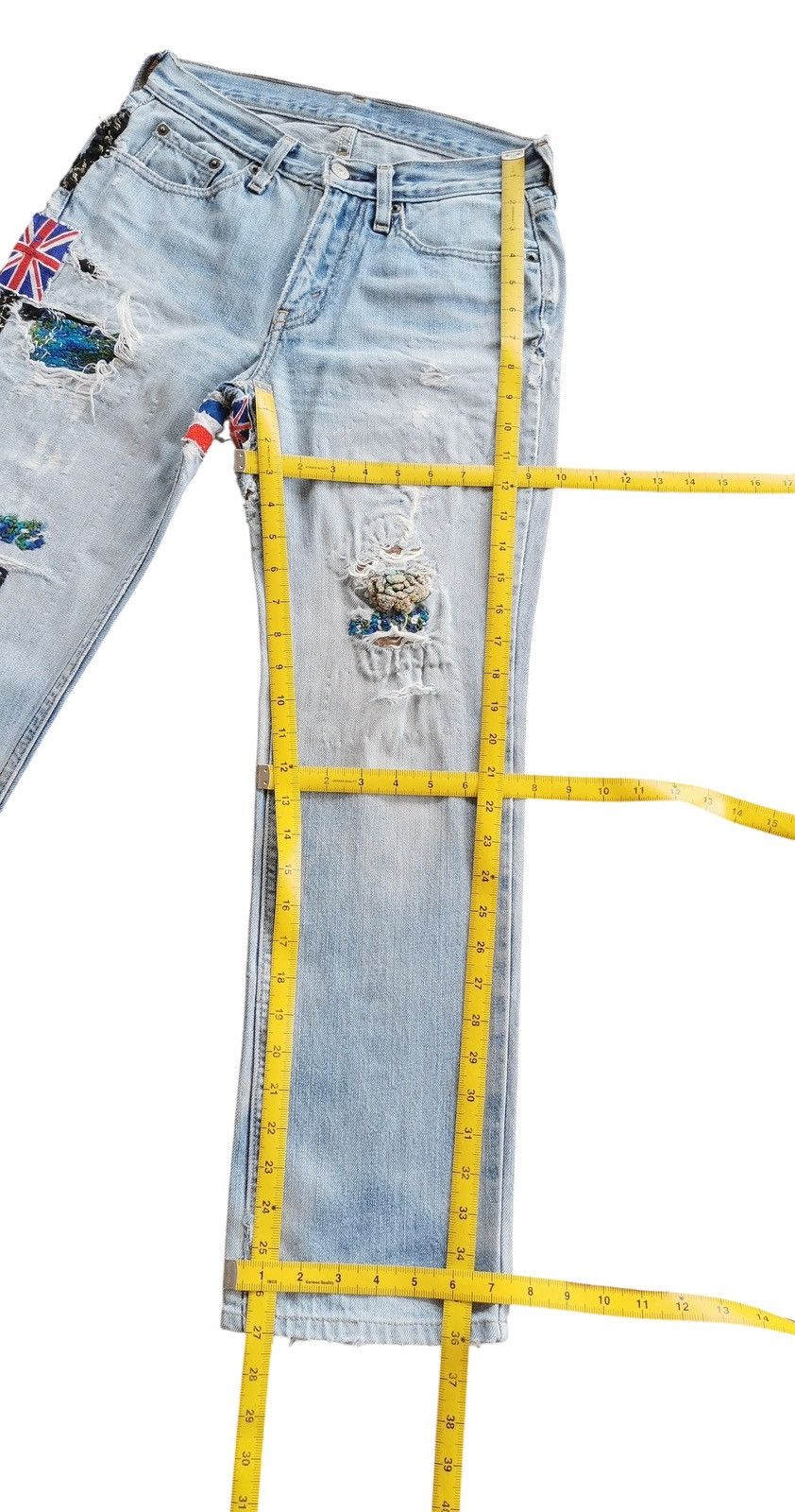 Levi's Streetwear Custom Reworked Vintage Levi's Patchwork Denim 27 Size US 27 - 12 Thumbnail