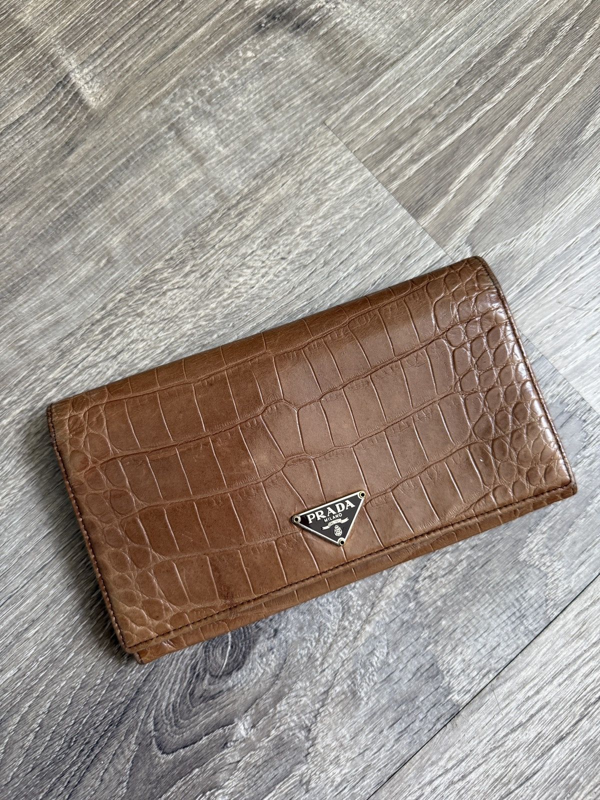 Prada Vintage Prada Crocodile Wallet Size ONE SIZE - 1 Thumbnail