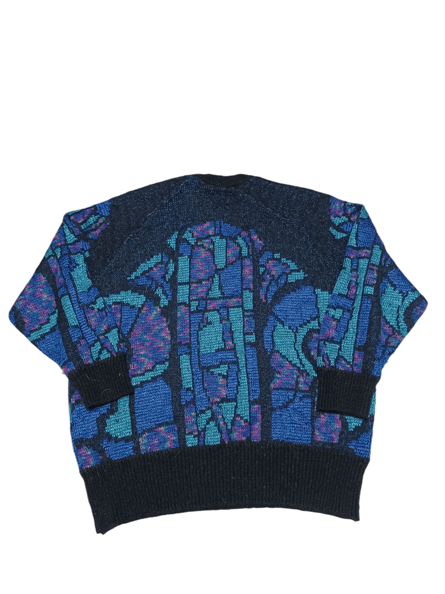 Other FIRE ABSTRACT VINTAGE 90S OLDMONEY SWEATER Size US L / EU 52-54 / 3 - 2 Thumbnail