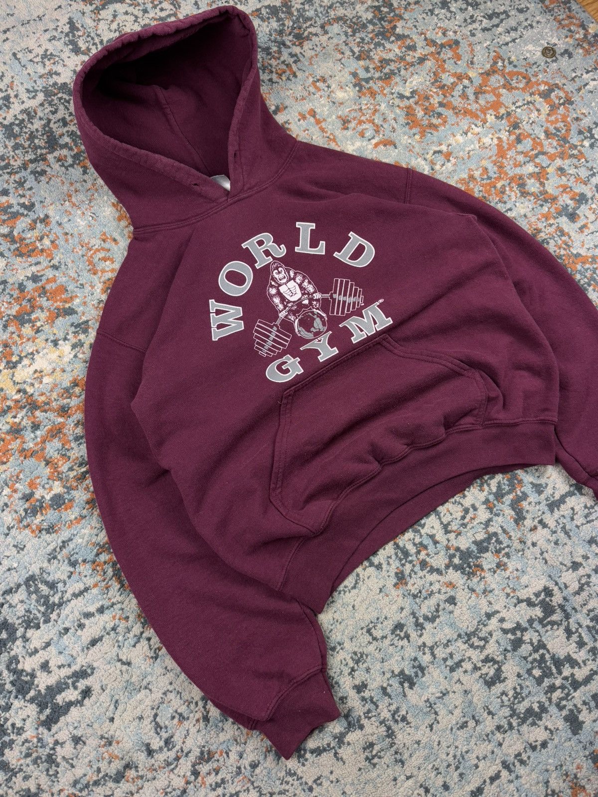 Other × Vintage Vintage 90s World Gym college style spellout arch hoodie Size US S / EU 44-46 / 1 - 2 Thumbnail