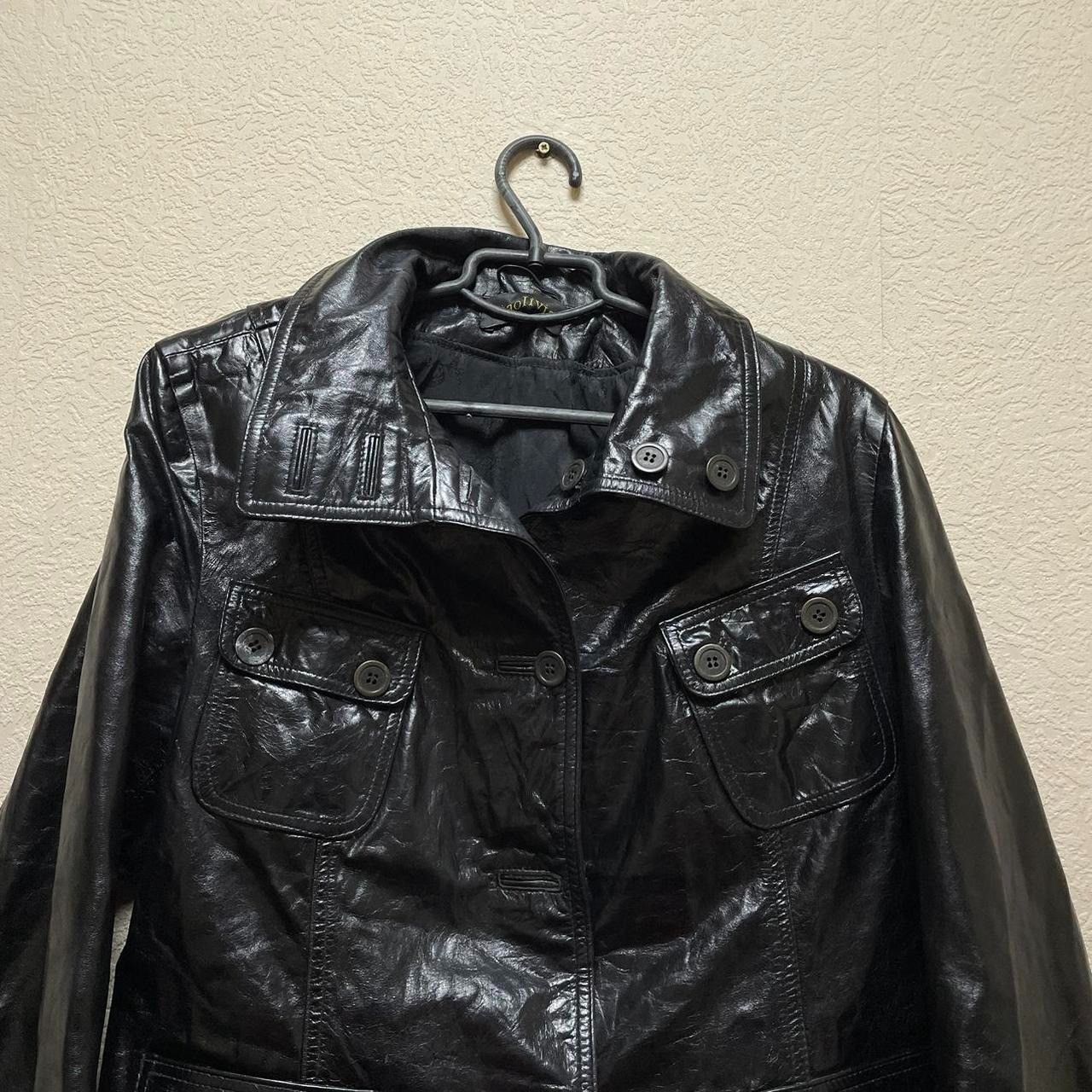 20471120 Vintage Leather Zip Jacket Punk Size L / US 10 / IT 46 - 3 Thumbnail