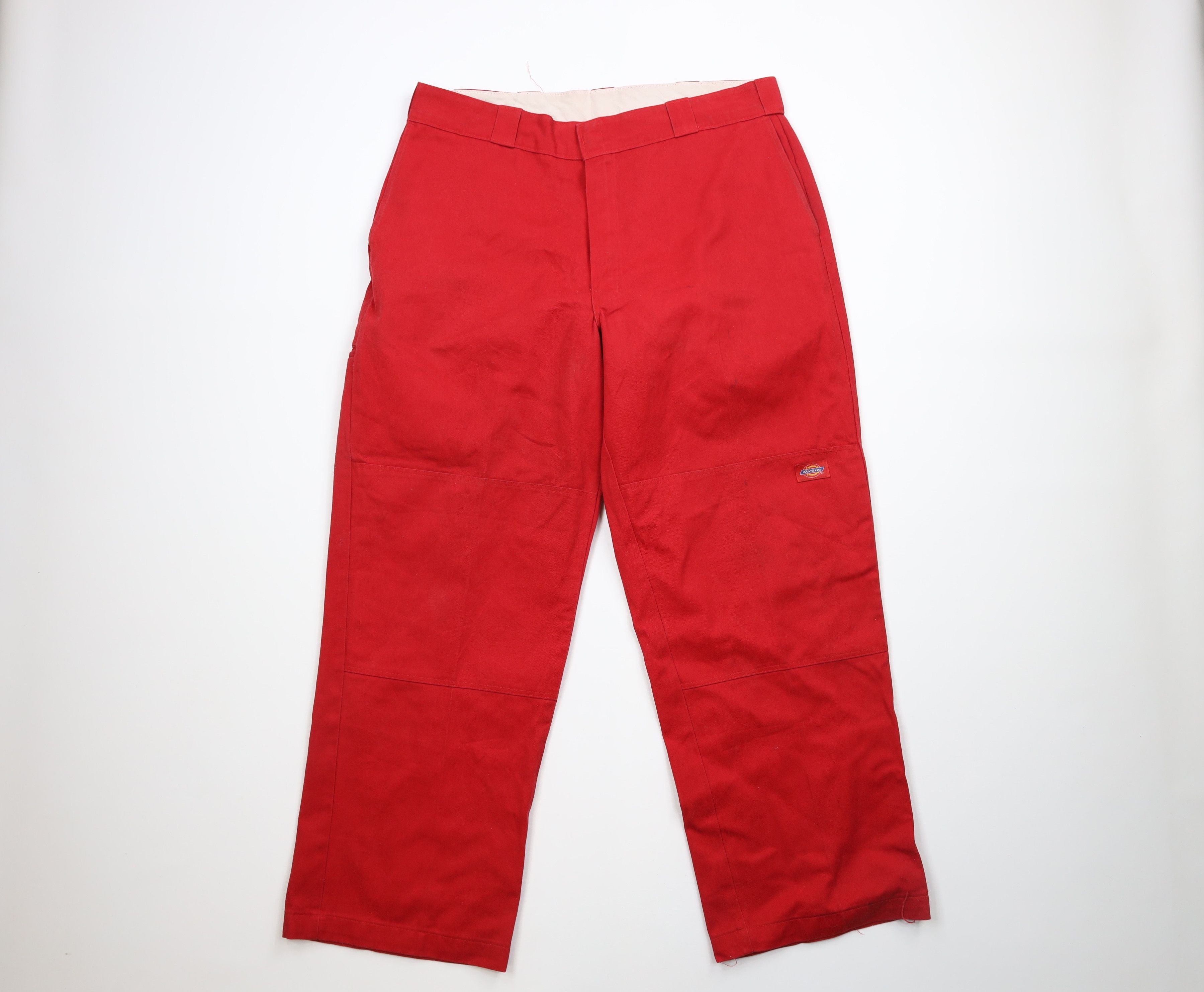 image of Dickies Out Double Knee Wide Leg Mechanic Pants Red, Men's (Size 38)