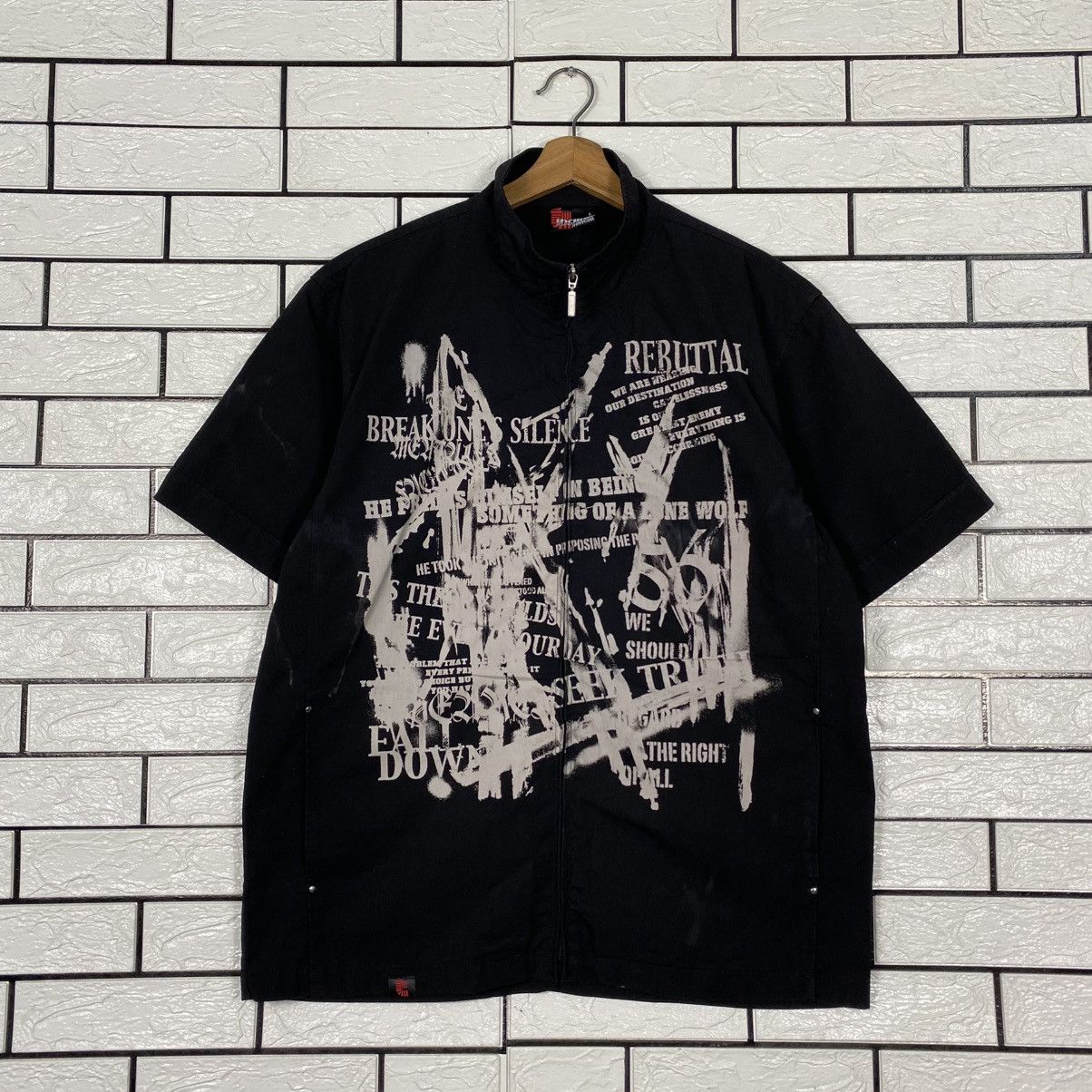 Japanese Brand 📌 Thriller Denim Vintage Bowling Shirt Punk Design Over Size US L / EU 52-54 / 3 - 2 Thumbnail