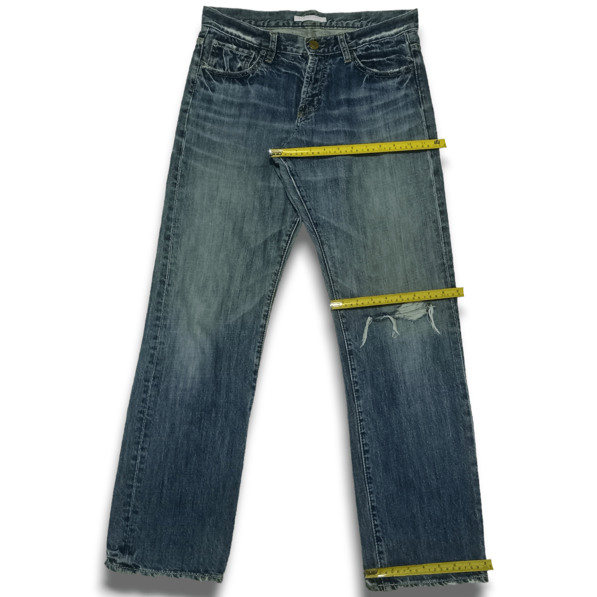 Japanese Brand Vintage Japanese Brand Buckle Back Distressed Loose Jeans Size US 32 / EU 48 - 9 Thumbnail