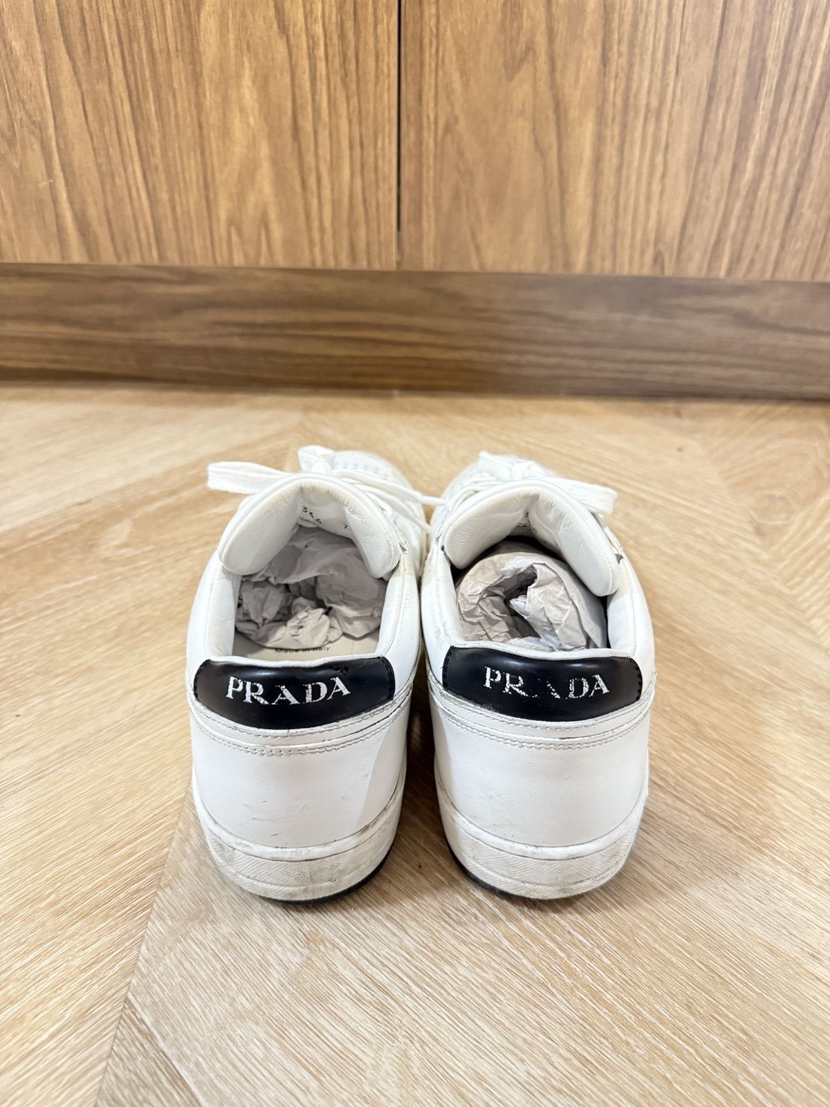 Prada PRADA Downtown Leather Sneaker in White Size US 7.5 / EU 40-41 - 3 Thumbnail
