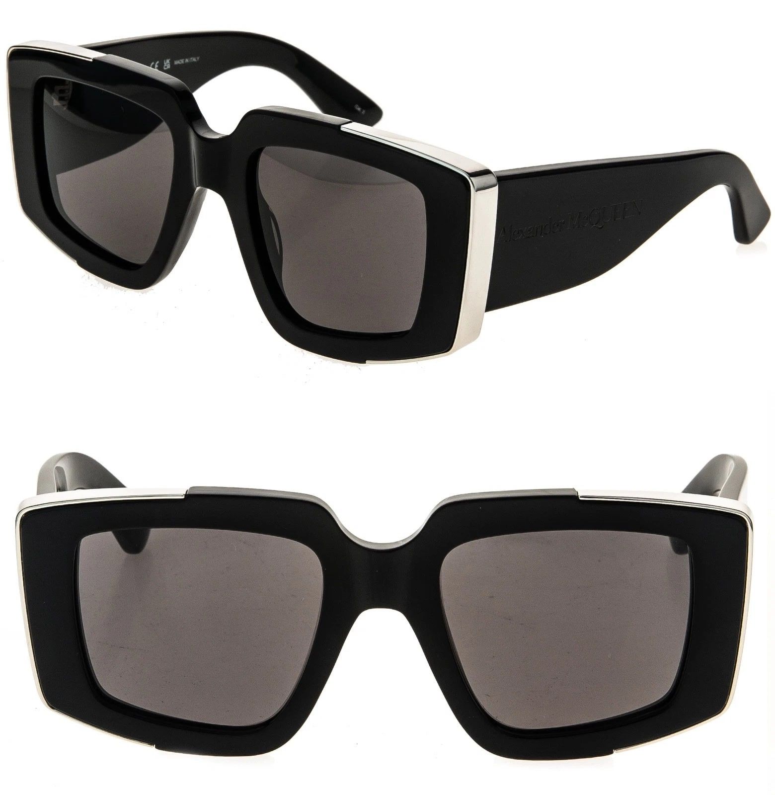 Alexander McQueen ALEXANDER MCQUEEN AM0446S 0446 Black Fashion Sunglass 001 Size ONE SIZE - 1 Thumbnail