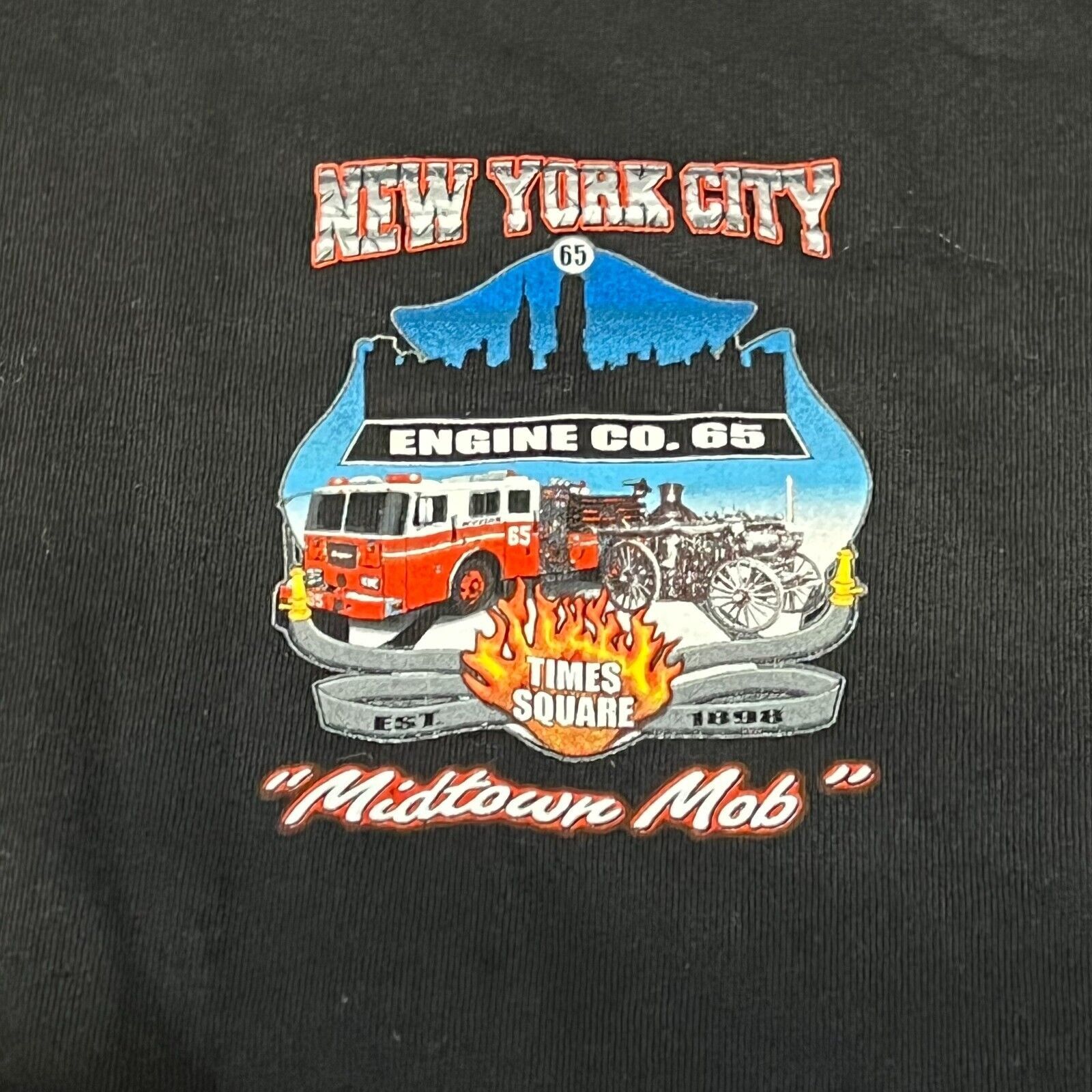 Gildan ASi Fire Rescue NYC Engine 65 Times Square Midtown Mob 2XL Size US XXL / EU 58 / 5 - 4 Thumbnail