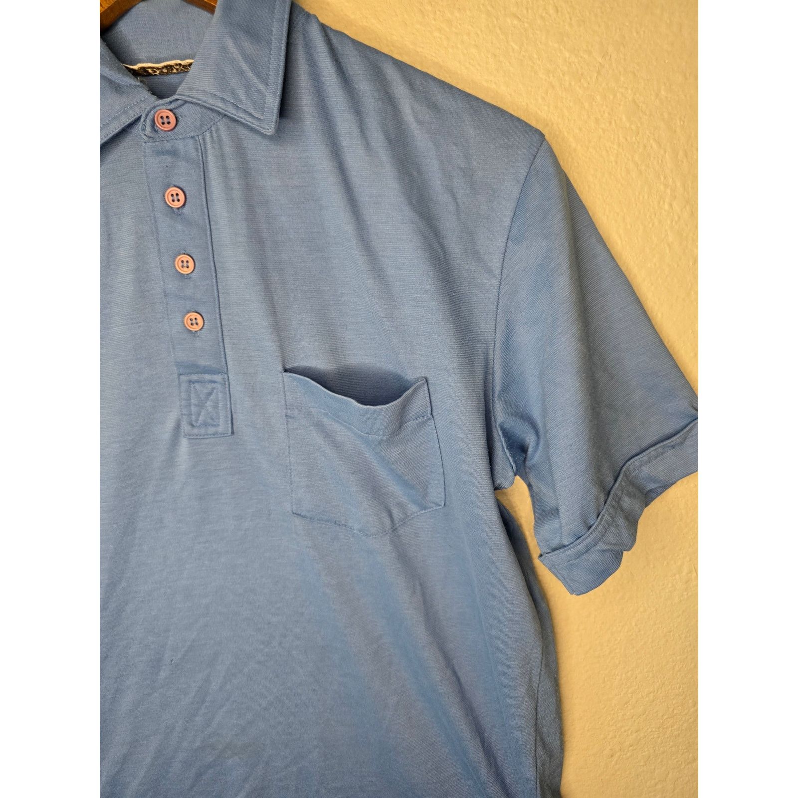 Vintage Vintage BJ Barnett Polo Mens Medium Blue Pocket Shirt 80s Size US M / EU 48-50 / 2 - 6 Thumbnail