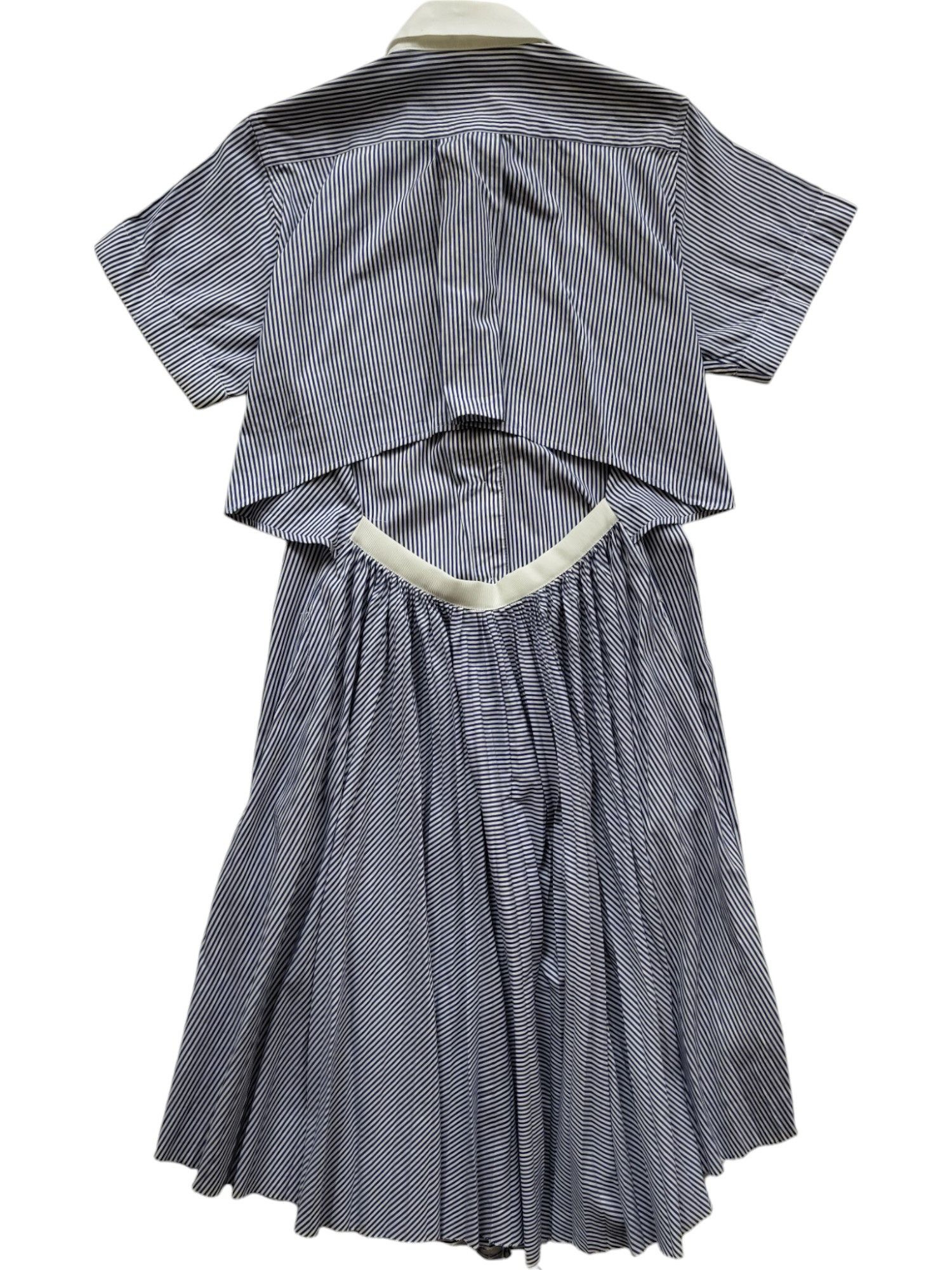 Sacai Blue Striped Shirt Dress With Open Back Size S / US 4 / IT 40 - 4 Thumbnail