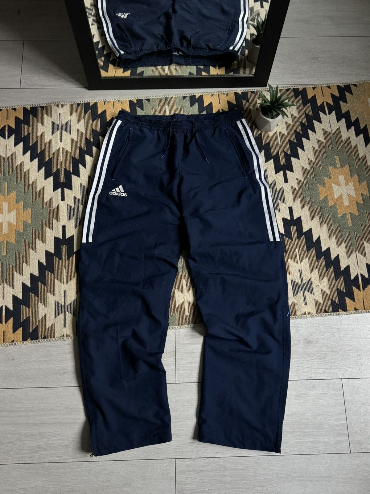Adidas Vintage Adidas Nylon Y2K 3Stripes Baggy Pants Size US 34 / EU 50 - 2 Thumbnail