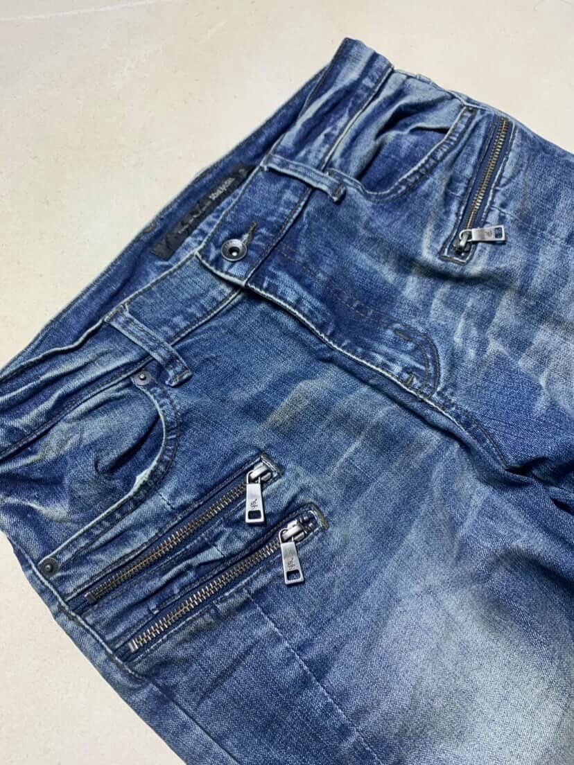 Balmain 00s Schussel Biker denim /kadoya /balmain style Size US 29 - 3 Thumbnail