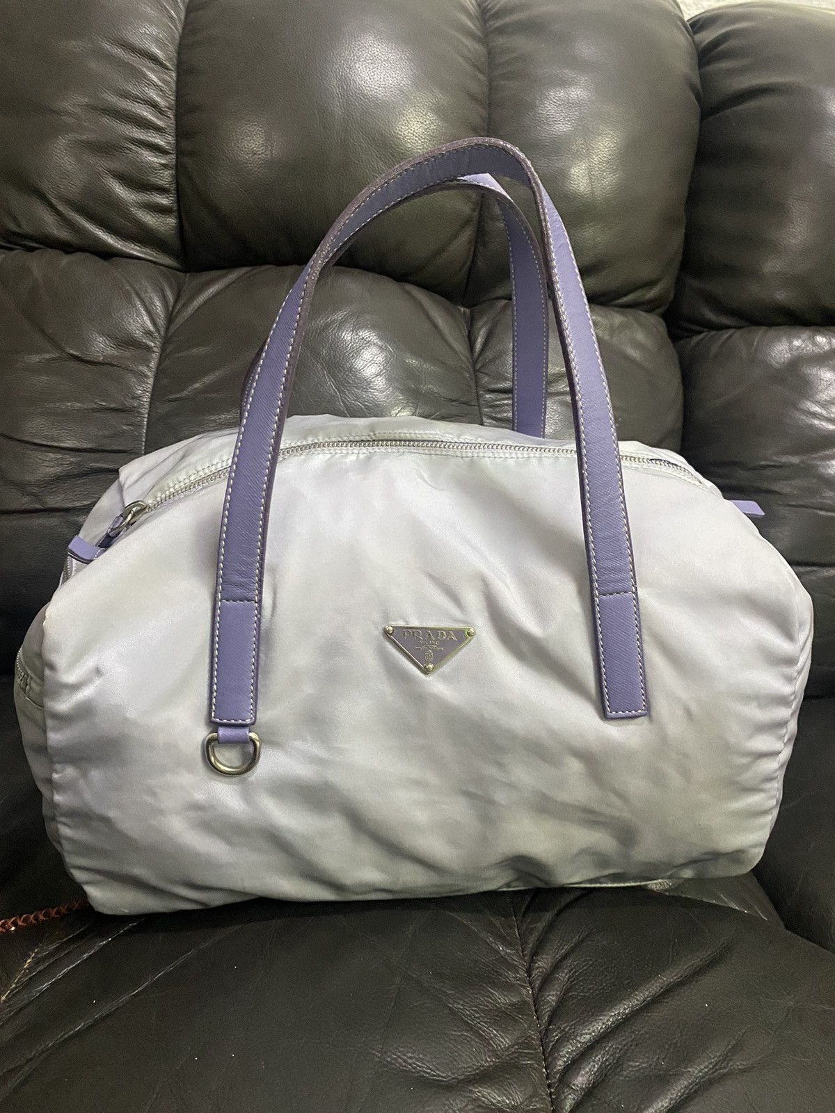 Prada Authentic Prada Tessuto Nyalon Boston Hand Bag Size ONE SIZE - 1 Thumbnail