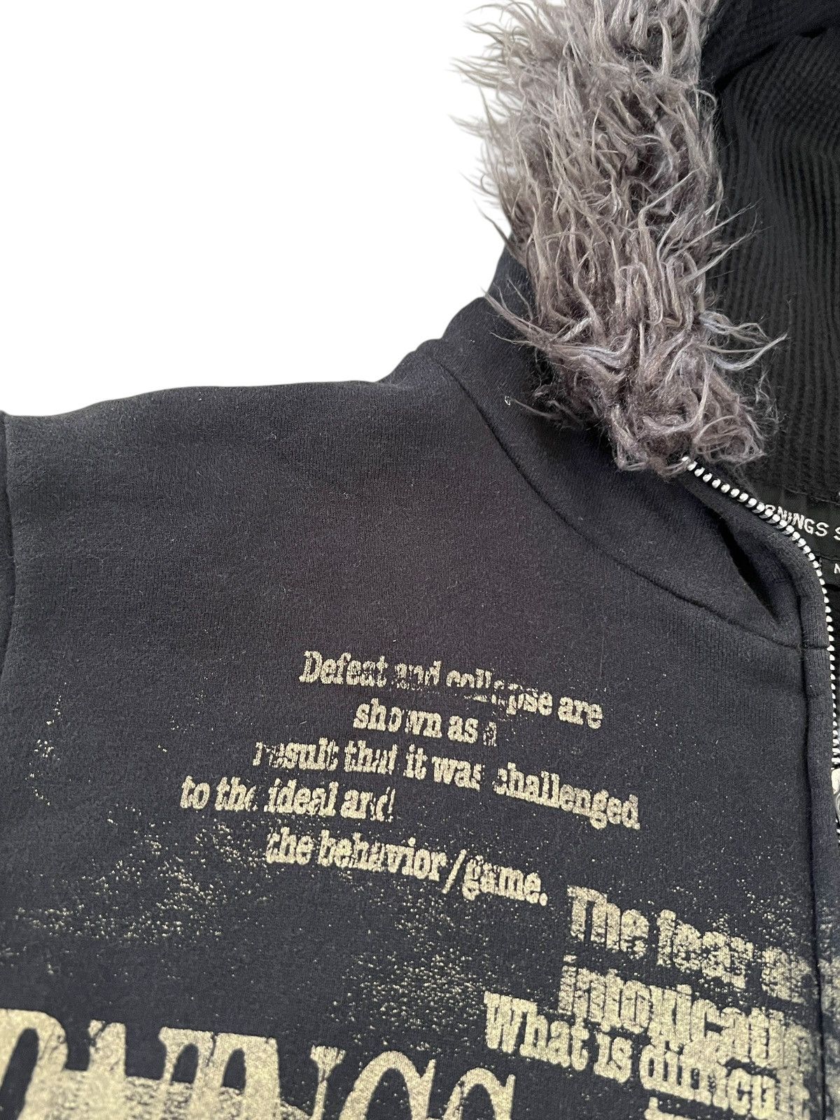 BERNINGS SHO 2000s Bernings Sho Anarcho Poem Fur Hoodie Size US S / EU 44-46 / 1 - 8 Thumbnail