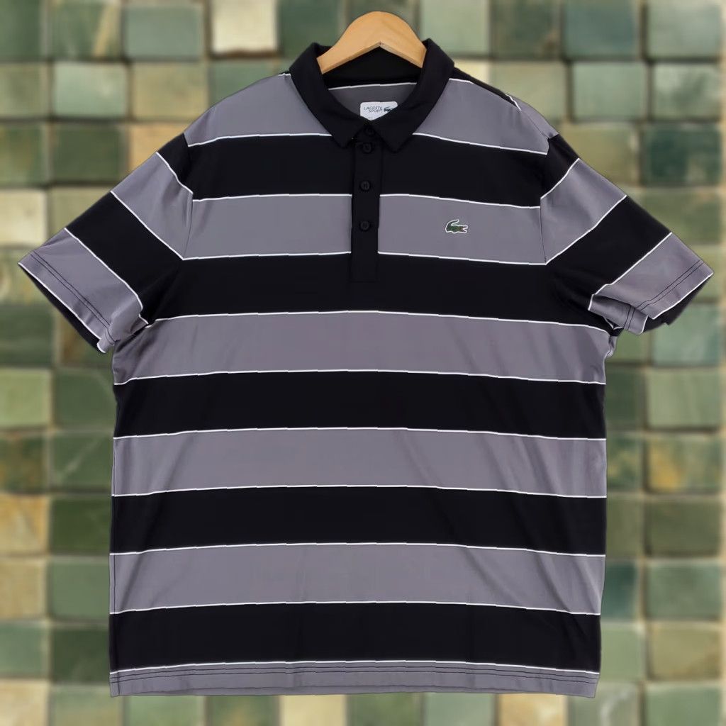 Lacoste Lacoste Sport Polo Shirt Short Sleeve Striped Mens 4XL Black White Multicolor FR9 Size US XXL / EU 58 / 5 - 1 Thumbnail