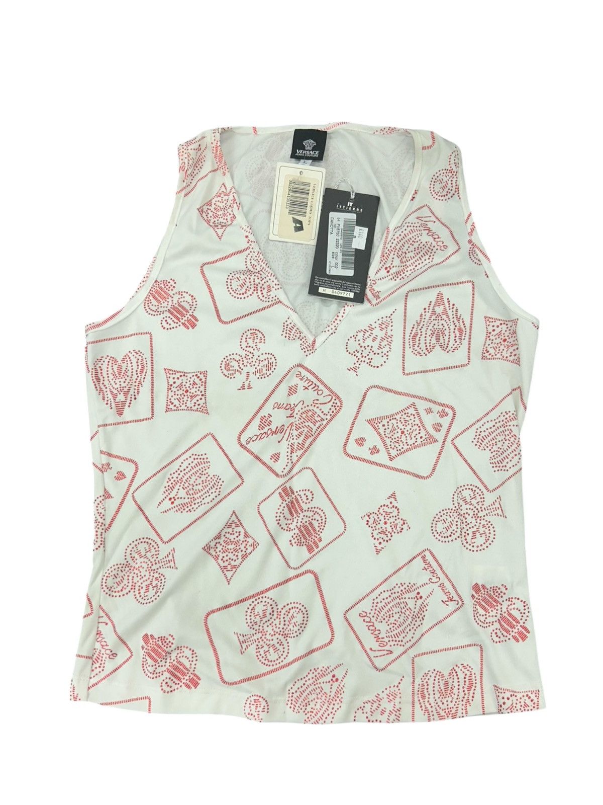 Versace BNWT Versace Jeans Monogram Playing Card Print Tank Top Size L / US 10 / IT 46 - 2 Thumbnail