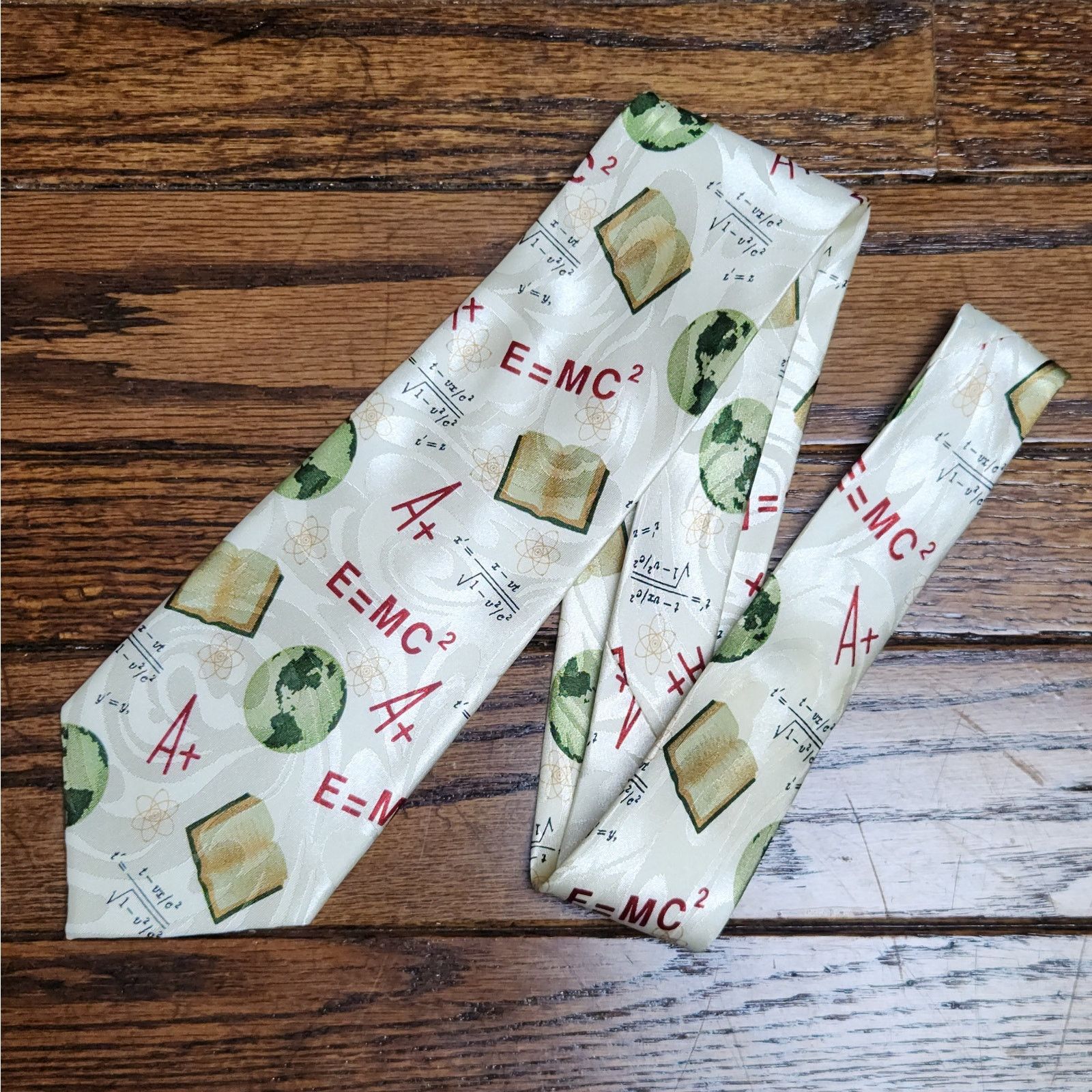 Vintage Vintage E=MC² Tie Teacher Science Gift Novelty Long Size ONE SIZE - 1 Thumbnail