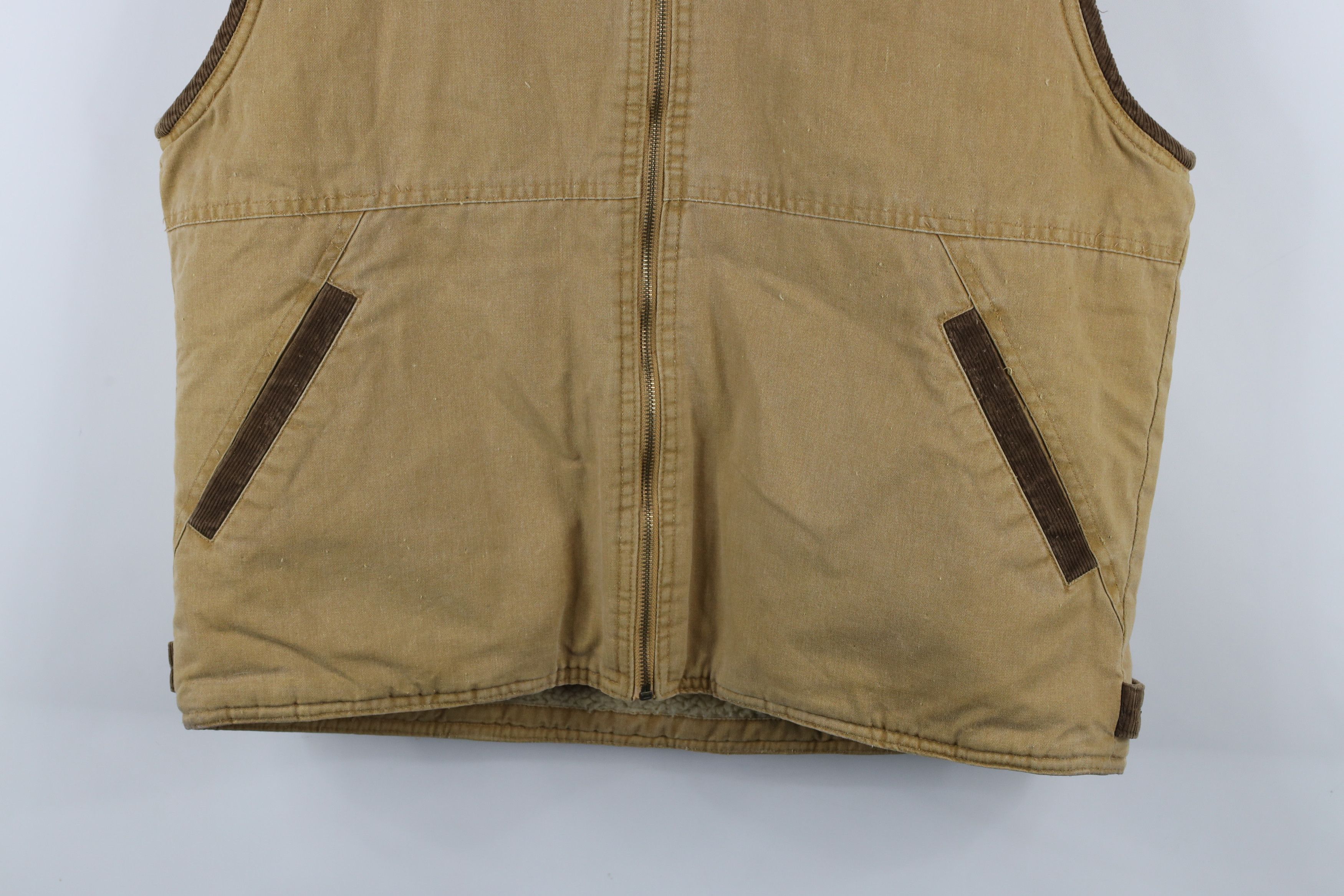 Vintage × Wrangler Vintage 90s Wrangler Pile Fleece Lined Trucker Vest Jacket Size US L / EU 52-54 / 3 - 3 Thumbnail