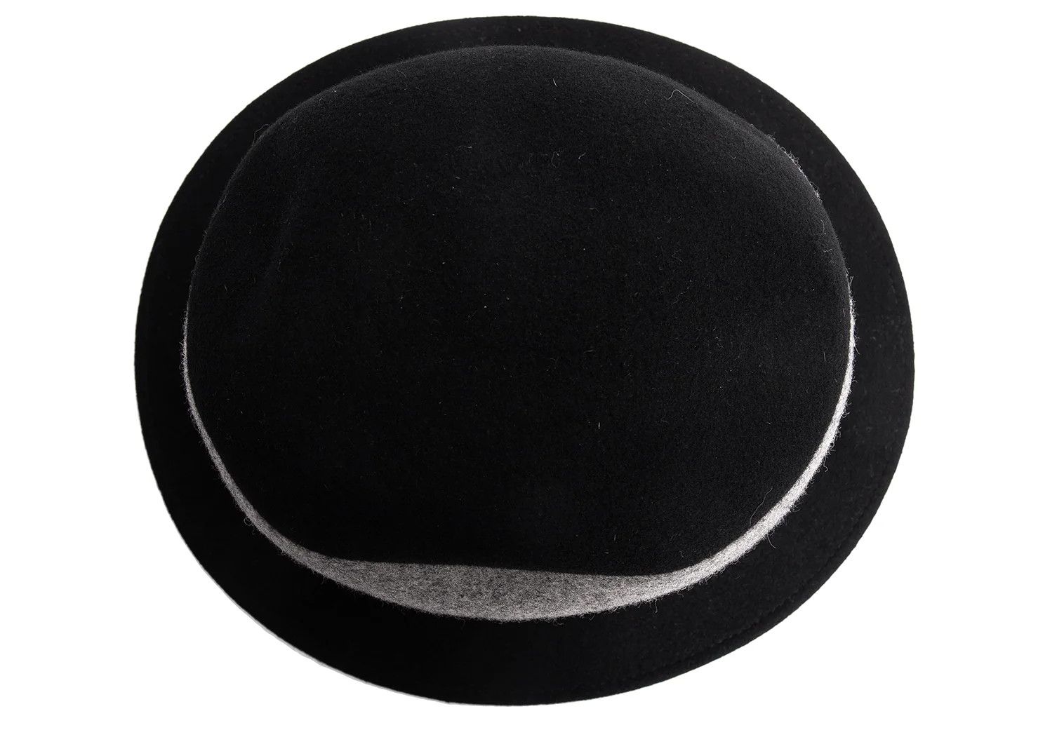 Issey Miyake Wool-Poly Color Block Hat in Black and Gray Size ONE SIZE - 6 Thumbnail