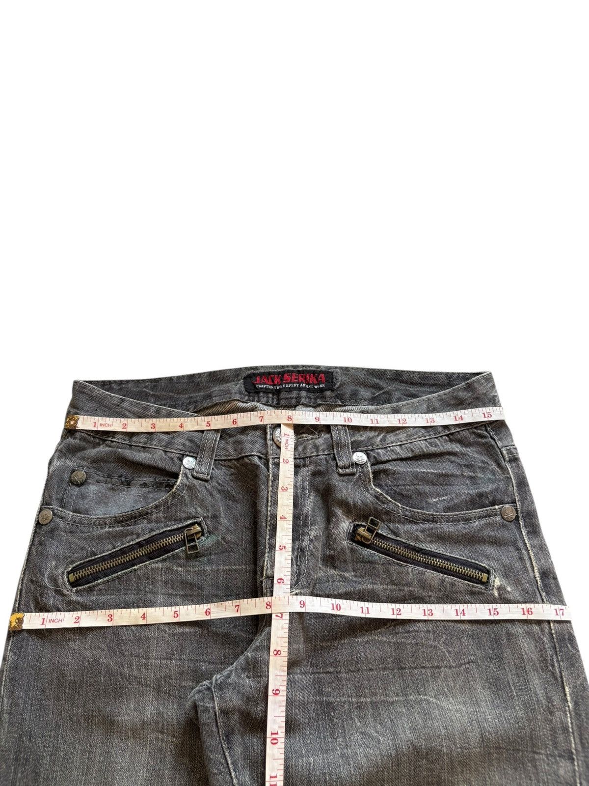 Japanese Brand Vintage Jack Serika Tactical Distressed Bootcut Flare Jeans Size US 31 - 13 Thumbnail