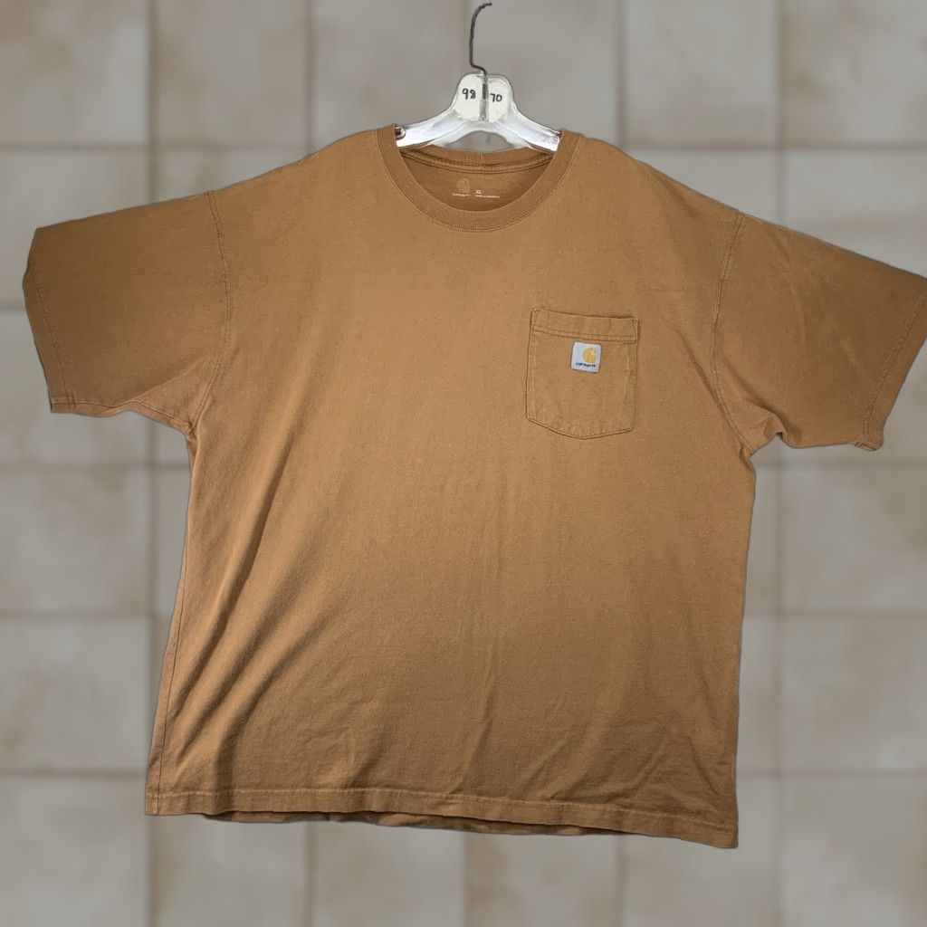 Carhartt Carhartt Men's XL Short Sleeve T-Shirt Burnt Brown Cotton Crew Neck K87 Logo USA 2010s Regular Men’s Short Sleeve T-Shirt Size US XL / EU 56 / 4 - 1 Thumbnail