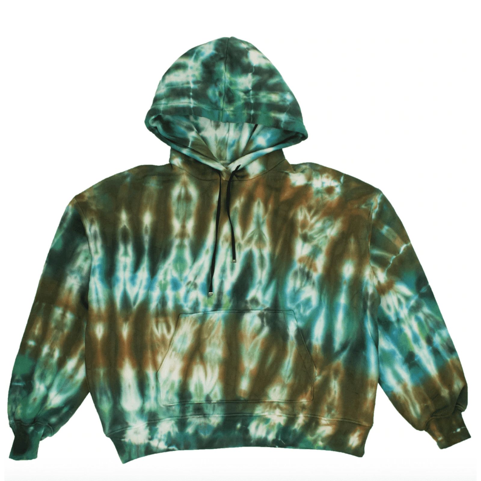 Image of Amiri Tie Dye Oversized Hooded Sweatshirt Green, Men's (Size XL)