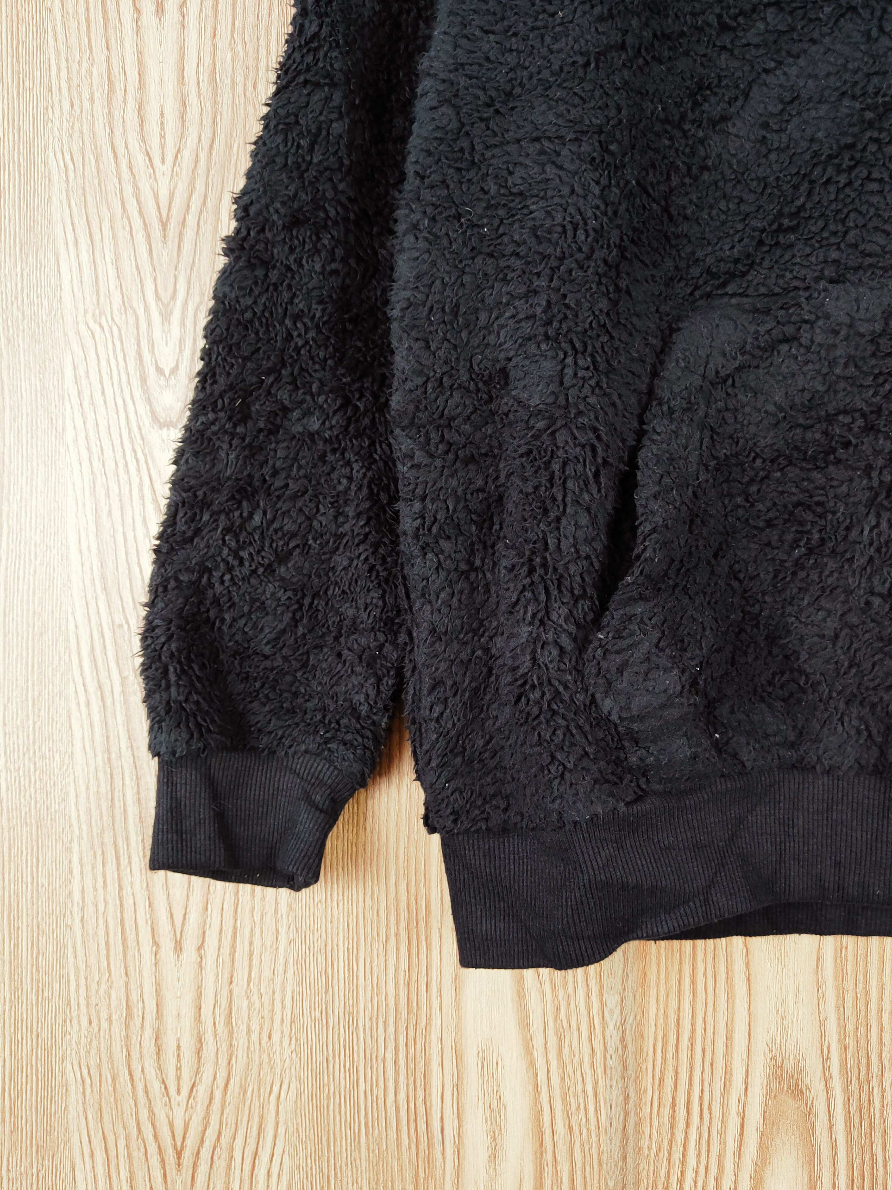 Bershka × Vintage Rare 🔥 Bershka Black Fur Mohair Hoodie Sweatshirts Size US M / EU 48-50 / 2 - 4 Thumbnail