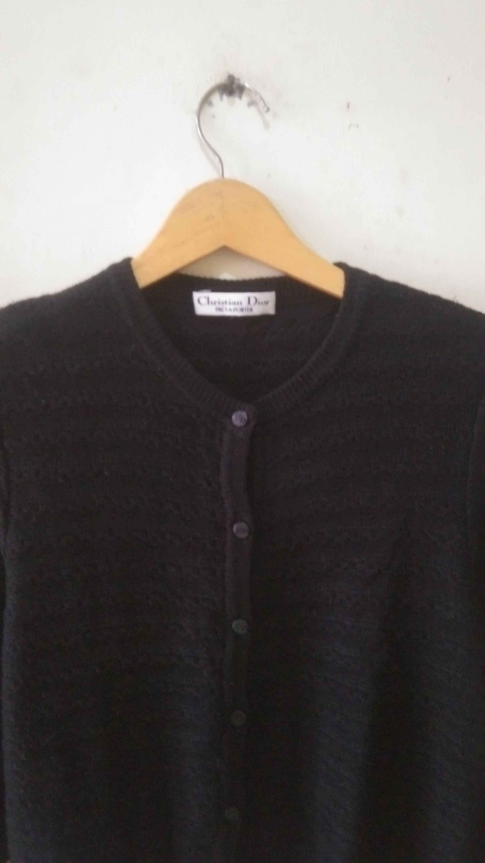 Christian Dior Monsieur × Vintage Vtg Christian dior black cardigan Size M / US 6-8 / IT 42-44 - 2 Thumbnail