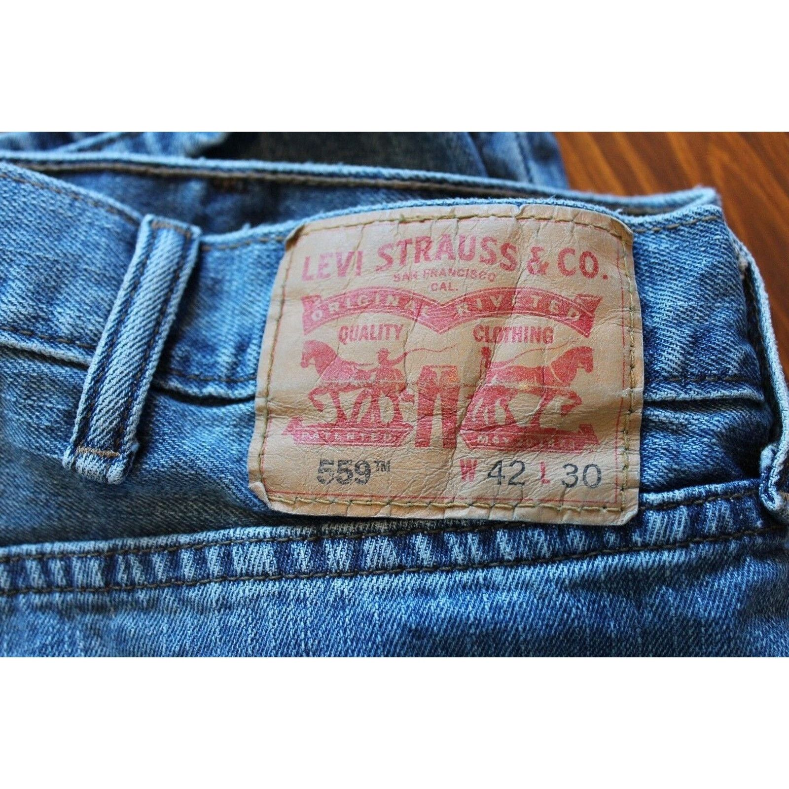 Levi's Levis 559 Jeans Mens 42x30 Blue Medium Fade Denium Y2K Size US 42 / EU 58 - 2 Thumbnail