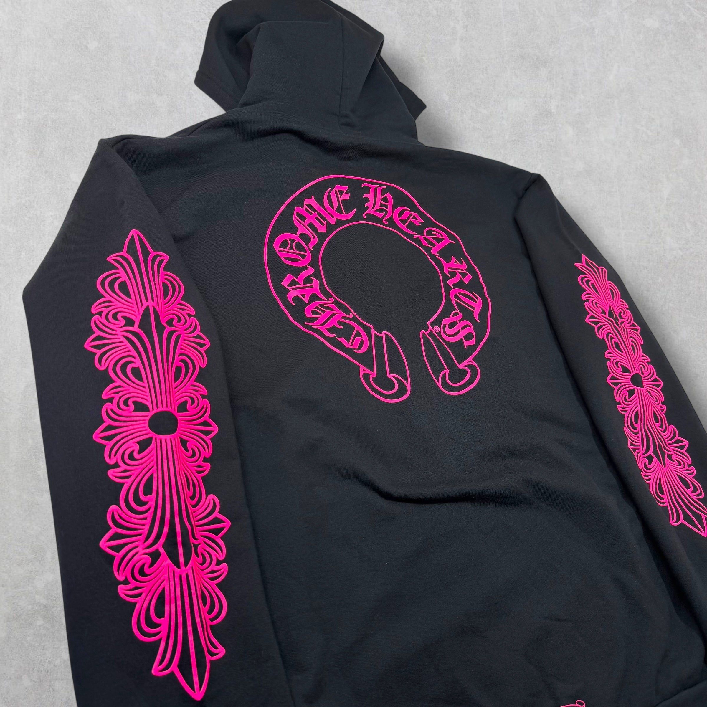 Chrome Hearts Chrome Hearts 'Pink Horseshoe' Floral Zip Up Hoodie XXL Size US XXL / EU 58 / 5 - 4 Thumbnail