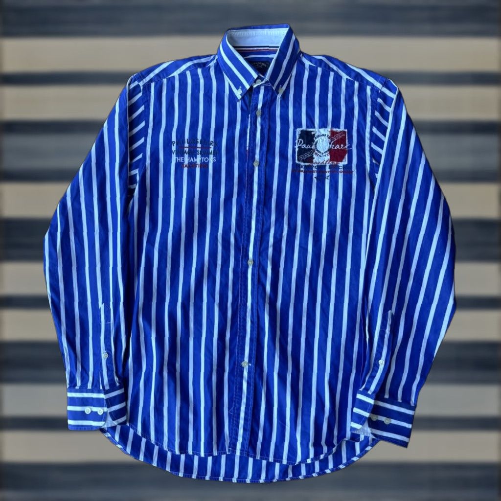 Paul & Shark Paul & Shark Yachting Button Up Shirt Men Small Long Sleeve Stripe Embroidered Size US S / EU 44-46 / 1 - 1 Thumbnail