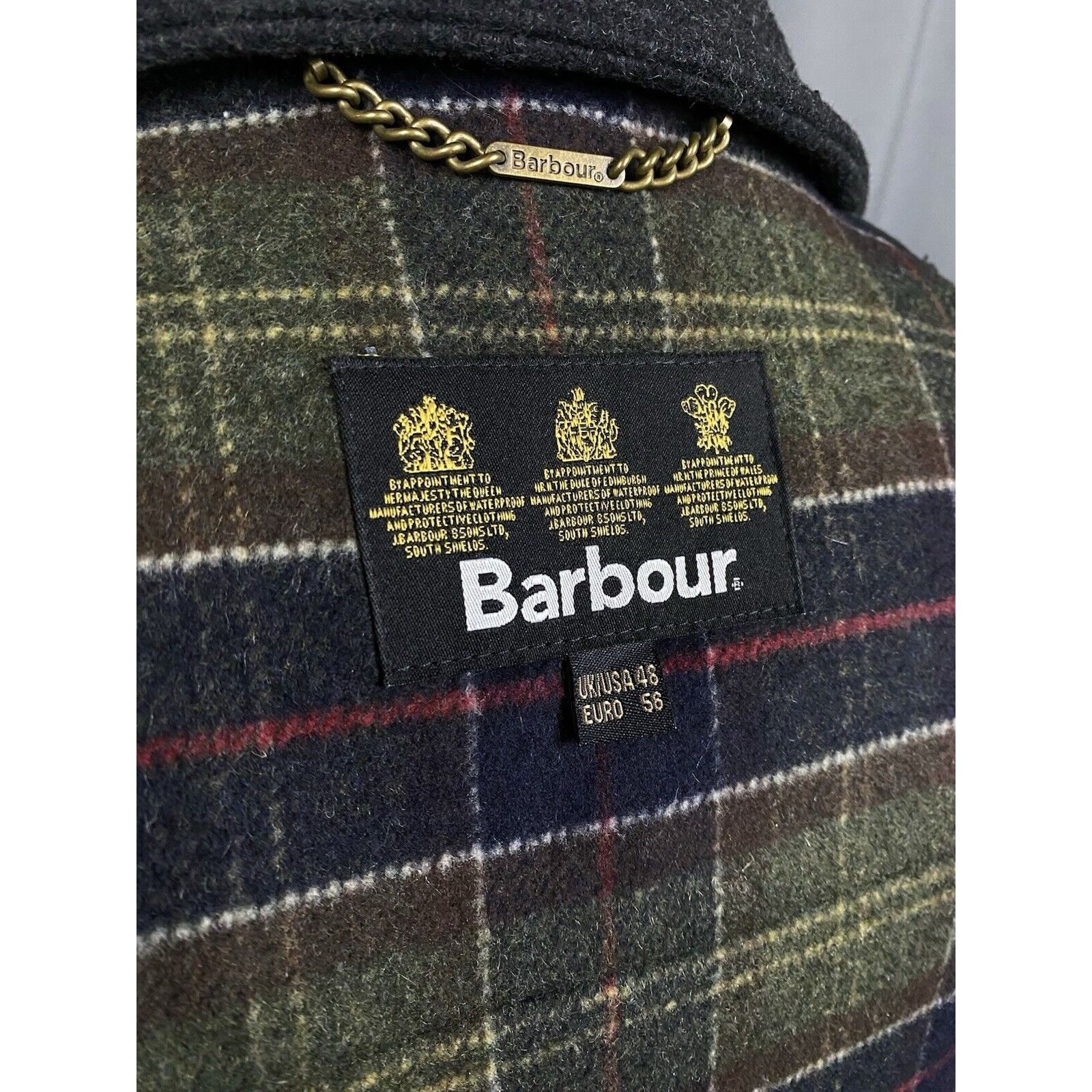 Barbour Barbour Men's Gray Wool Duffle Long Coat Size 48/56 Size US XL / EU 56 / 4 - 12 Thumbnail