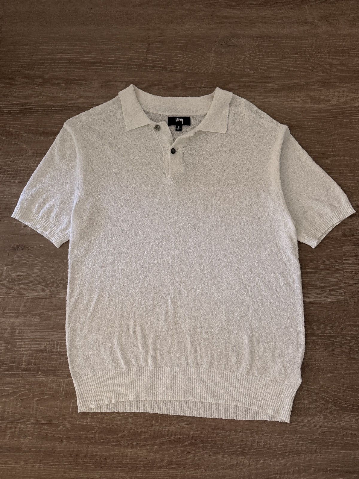 Stussy Stussy orange S cable knit polo shirt | Grailed
