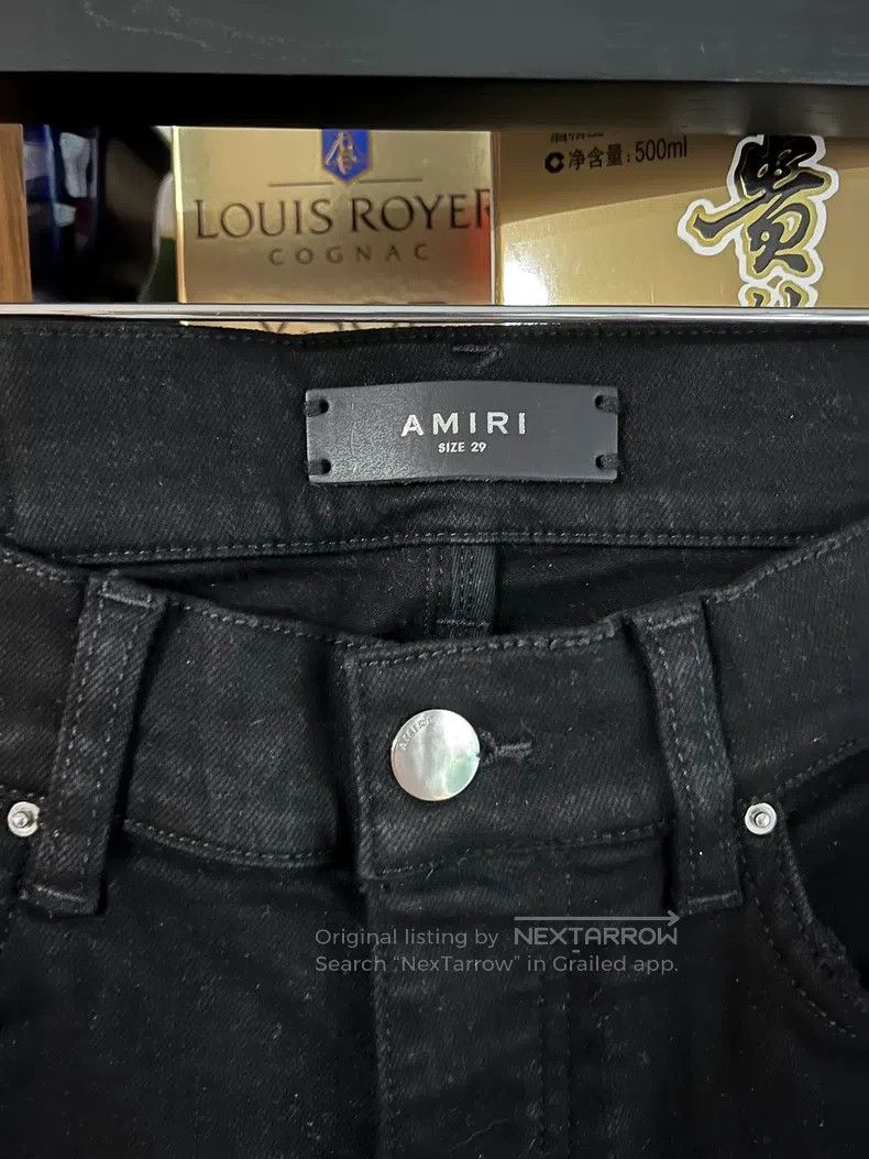 Amiri Amiri Size 29 Single-knee destroyed black destroyed jeans Size US 29 - 3 Thumbnail