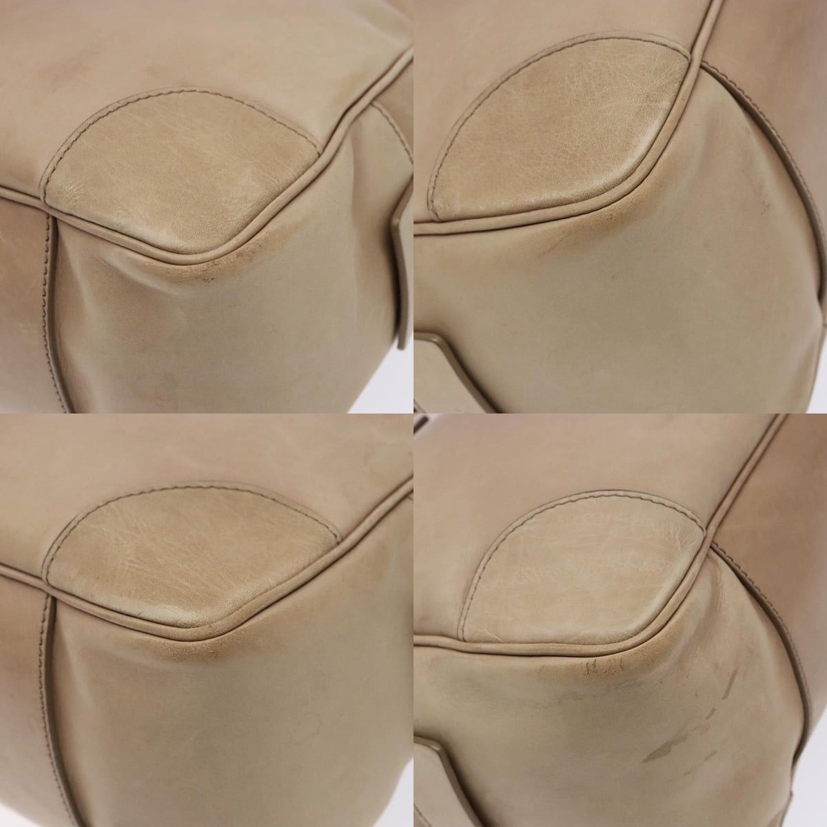 Celine CELINE Hand Bag Leather Beige Gold Size ONE SIZE - 10 Thumbnail
