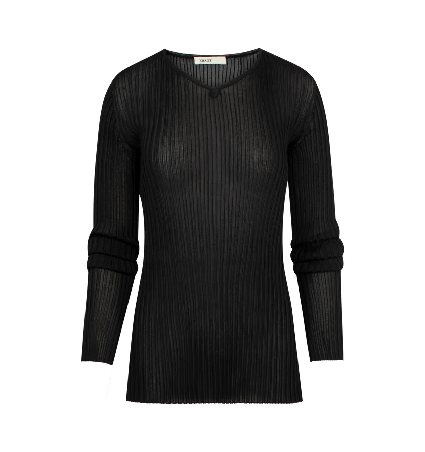 KHAITE o1h1sh11225 Tia Top in Black Size S / US 4 / IT 40 - 1 Thumbnail