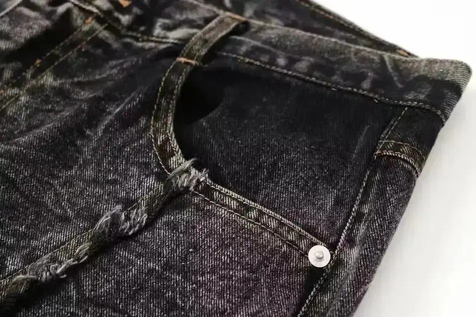 Japanese Brand Opium Black Tassel Striped jeans Size US 32 / EU 48 - 6 Thumbnail