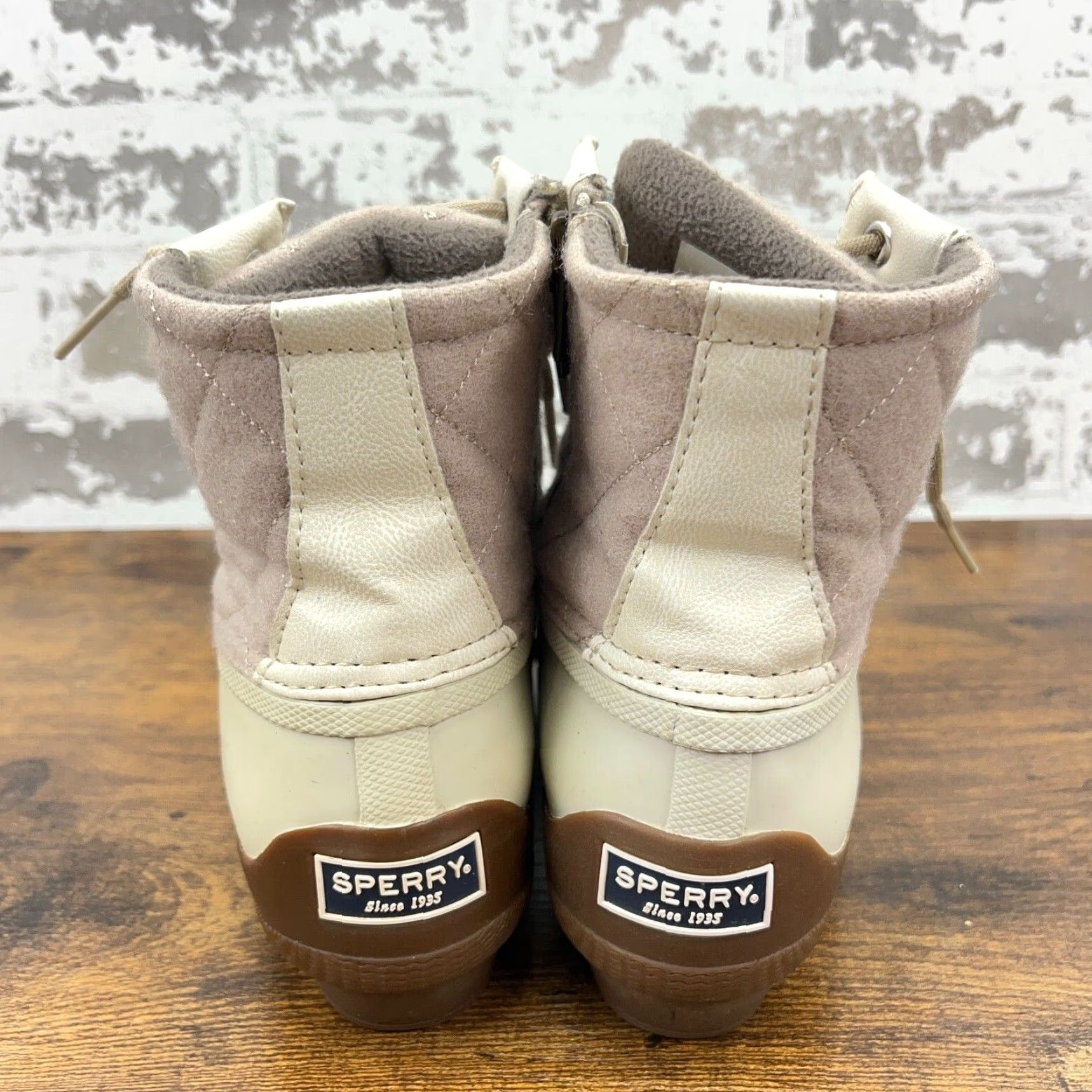 Sperry Sperry Top Sider Boot Wool Quilt Duck Boots Women Size 5 Beige Cap Toe Ankle Bootie STS82538 Size S / US 4 / IT 40 - 4 Thumbnail