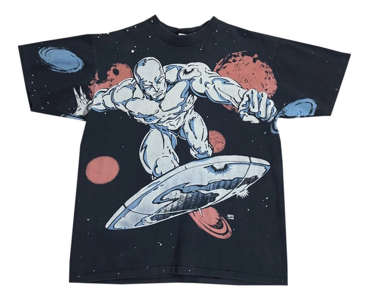 Vintage Marvel Comics Silver Surfer AOP T Shirt (Size L)