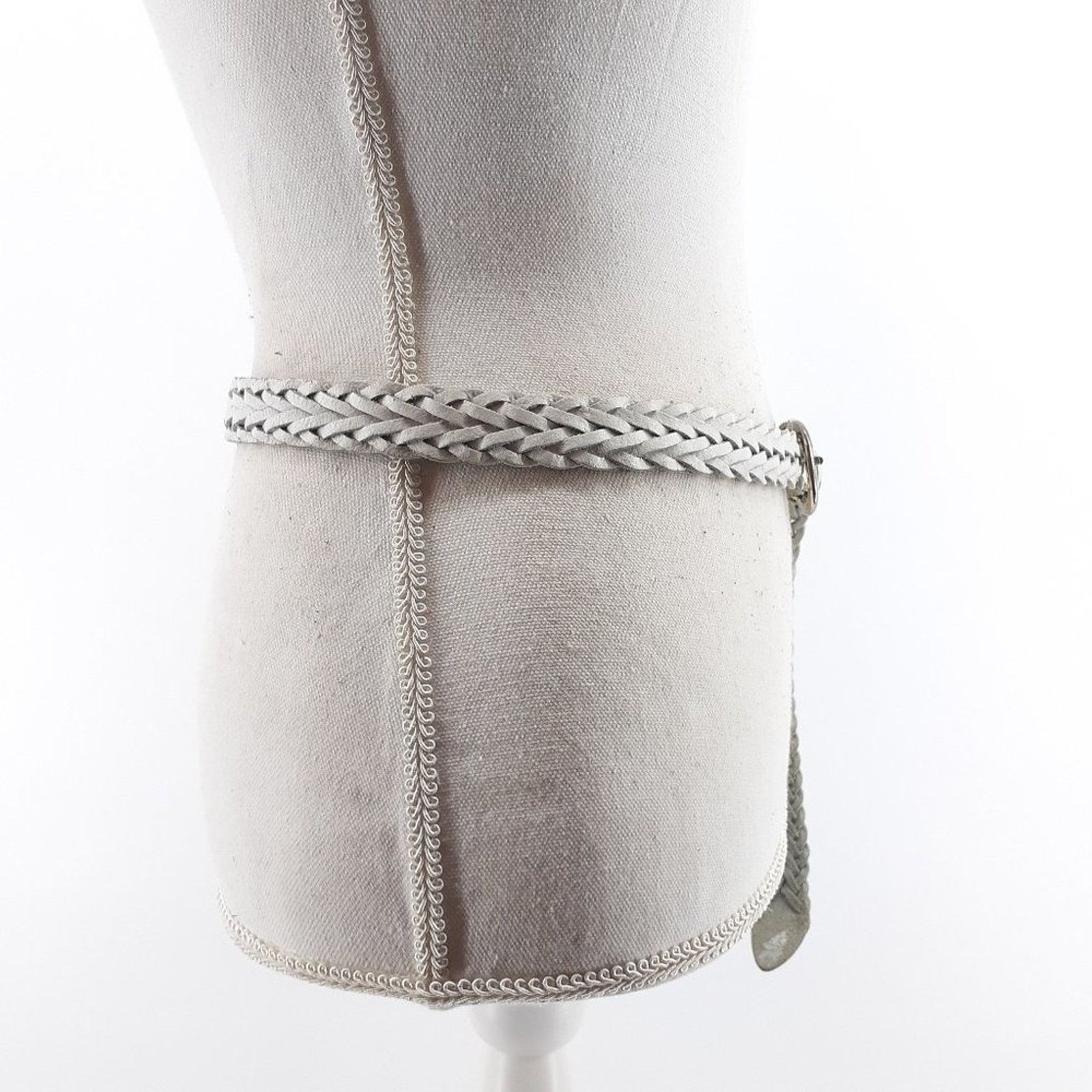 Other Vintage 80s White Genuine Leather Belt Women's Large Single Size ONE SIZE - 10 Thumbnail