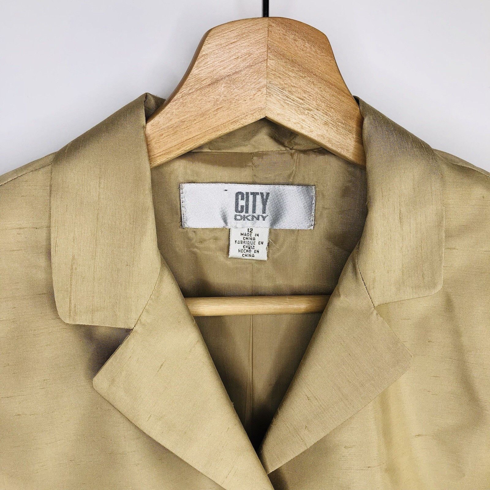 DKNY City DKNY Champagne Silk Jacket Size 12 Quiet Luxury Size XL / US 12-14 / IT 48-50 - 2 Thumbnail