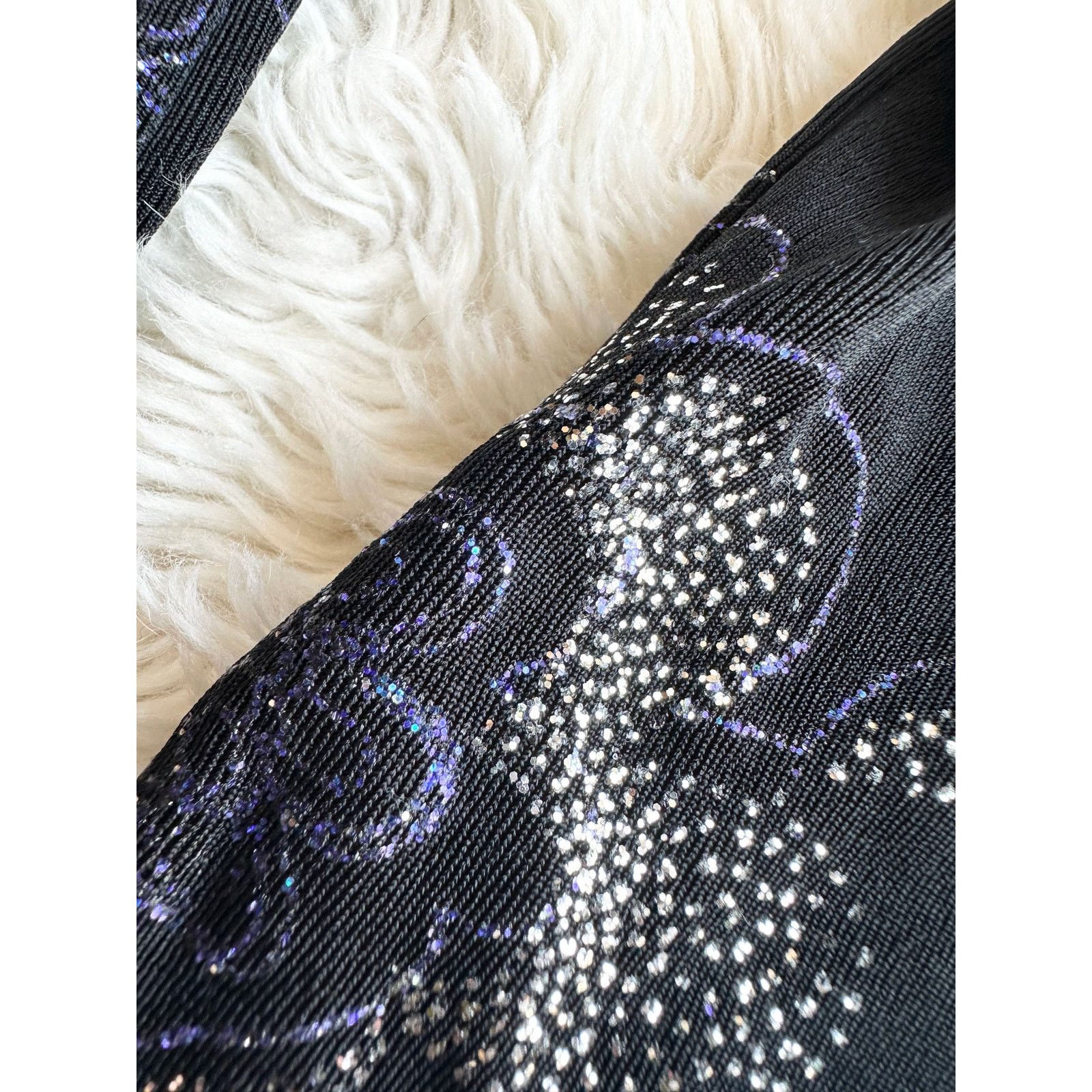 Vintage 90’s Slinky Sparkle Mock Neck Stretch Top Size S / US 4 / IT 40 - 12 Thumbnail