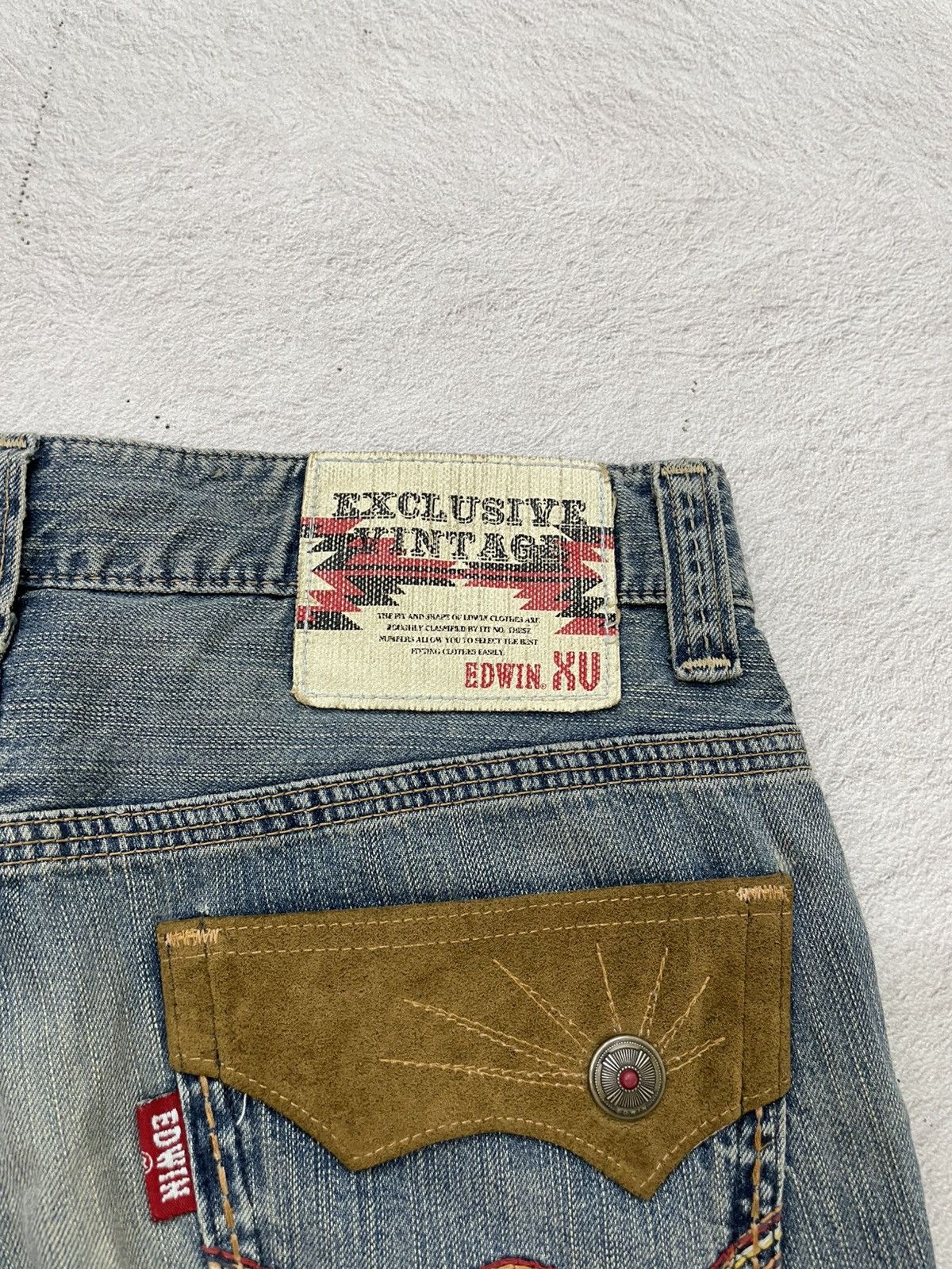 Japanese Brand 2000s Edwin Jorts Blue Jeans Mudwash Mudwash Denim Y2K LGB Size US 34 / EU 50 - 9 Thumbnail