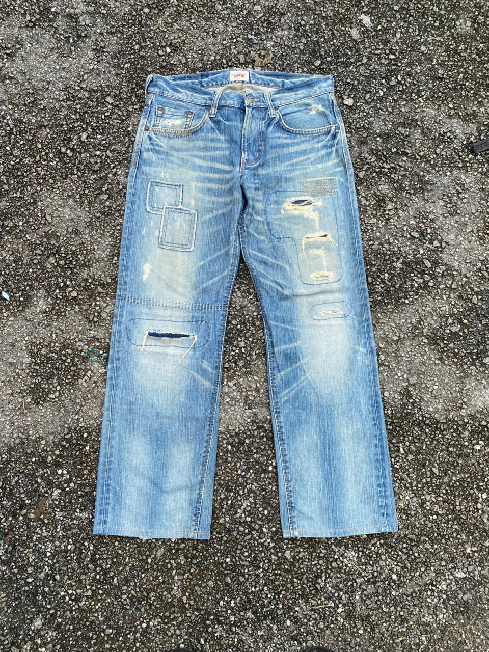 Edwin VINTAGE EDWIN EXCLUSIVE VINTAGE PATCHWORK DISTRESSED DENIM Size US 31 - 3 Thumbnail