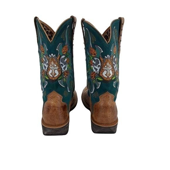 Ariat Ariat Cowboy Boots Sz 8.5 Turquoise Day Of The Dead Skull Ro Size US 8.5 / IT 38.5 - 6 Thumbnail