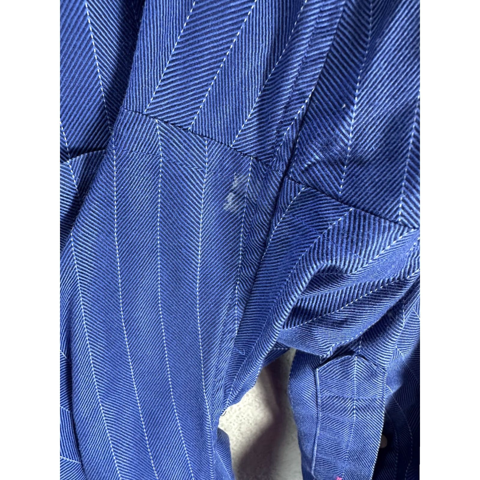 Tommy Bahama Tommy Bahama Blue Dress Shirt Long Sleeve Button Up Barrel Cuff 16.5 34-35 Mens Regular Size 100% Cotton Size 46R - 6 Thumbnail