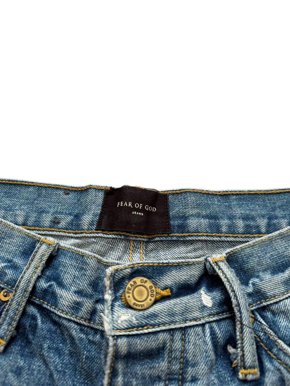 Fear of God Fifth Collection Painted Denim Blue Size US 30 / EU 46 - 10 Thumbnail
