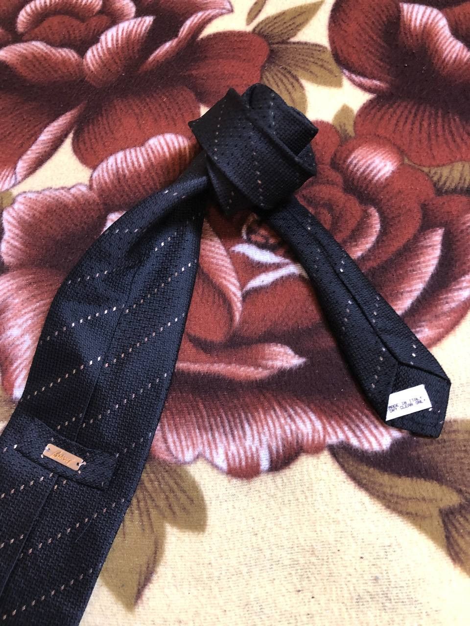 Brioni Brioni Vintage Black Tie Print One Size Y2K Size ONE SIZE - 7 Thumbnail