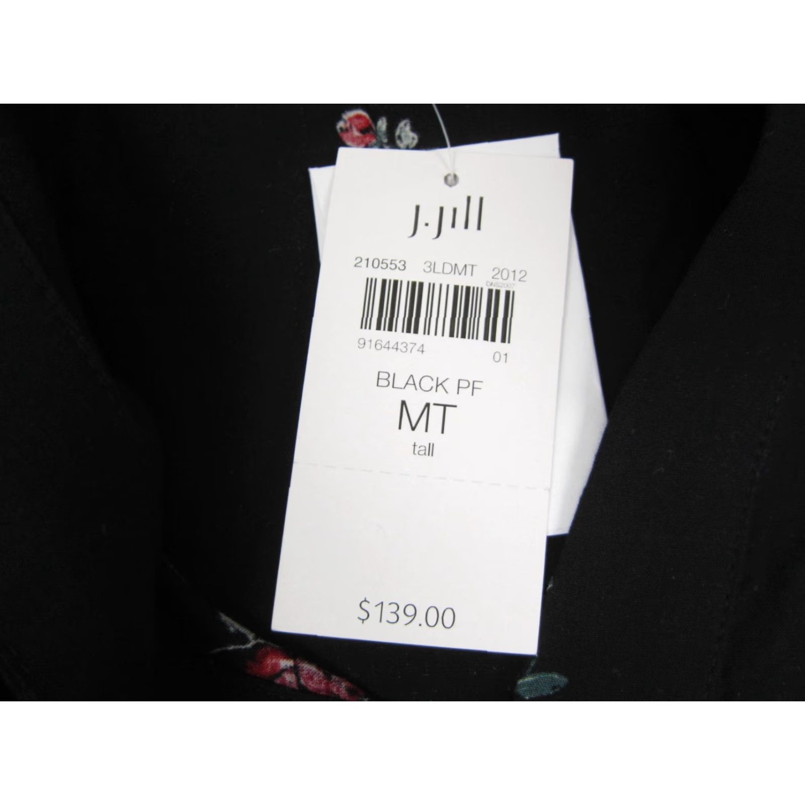 J. Jill J.Jill Shirt Dress Womens Medium Tall MT Black Floral Midi Long Sleeve NWT Size M / US 6-8 / IT 42-44 - 5 Thumbnail